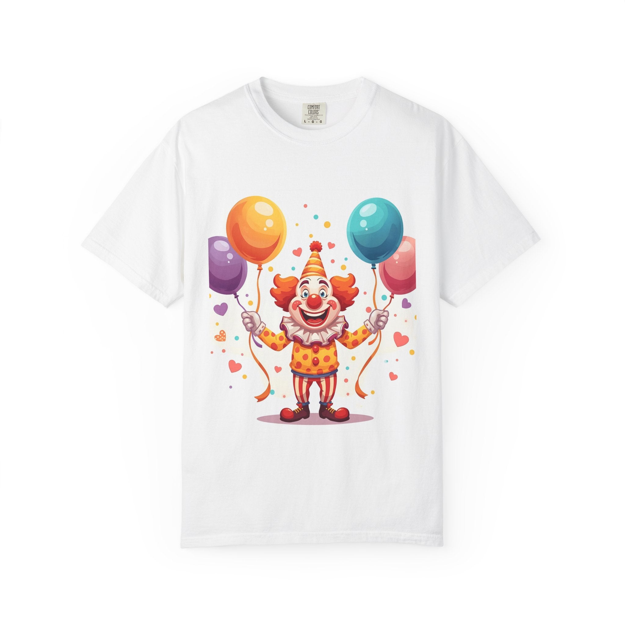Colorful Clown Balloon T-Shirt, Fun Graphic Tee, Unisex party shirt, Circus themed apparel, Birthday gift for kids