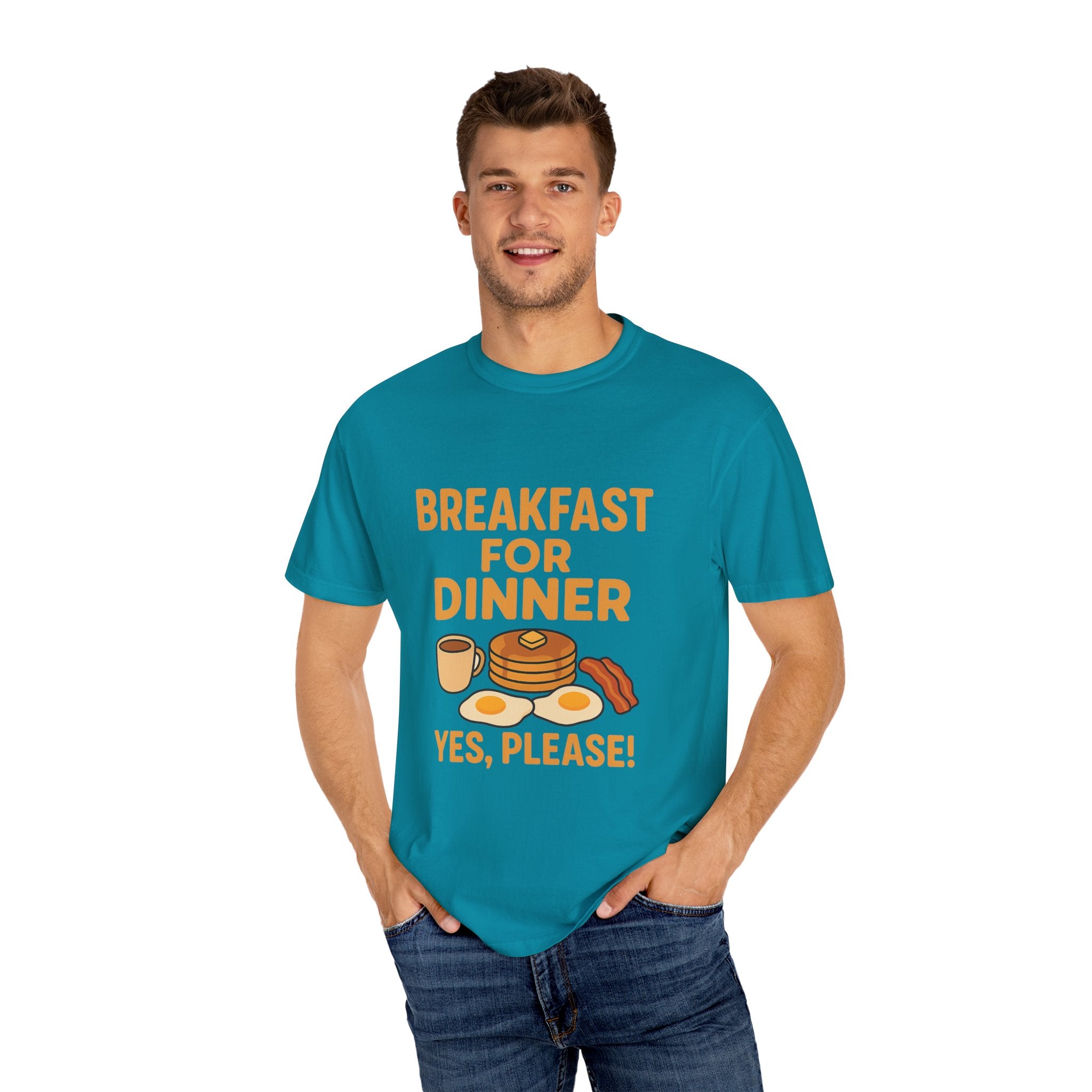 Whimsical Breakfast For Dinner T-Shirt, Foodie Gift, Funny Dinner Shirt, Comfort Wear, Casual Tee for Food Lovers