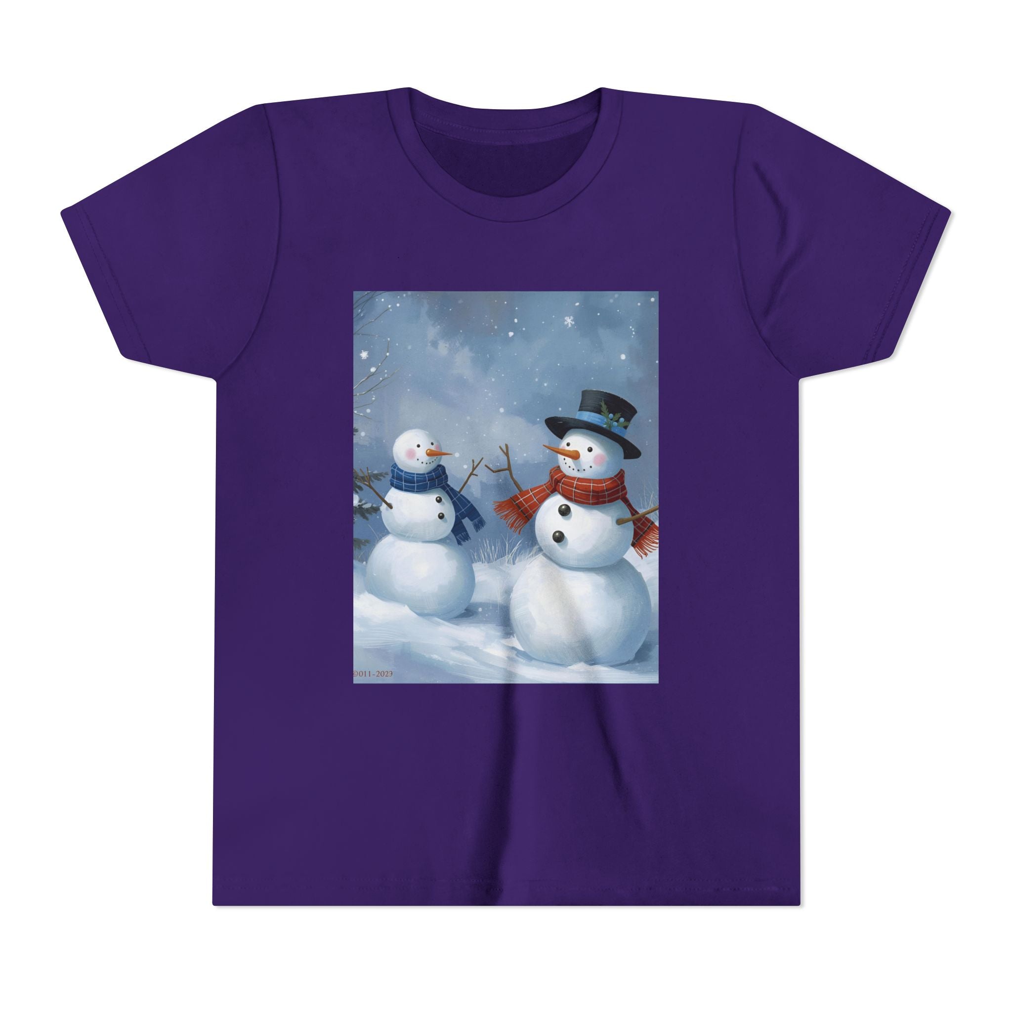 Christmas Snowman Family Youth Short Sleeve Tee
