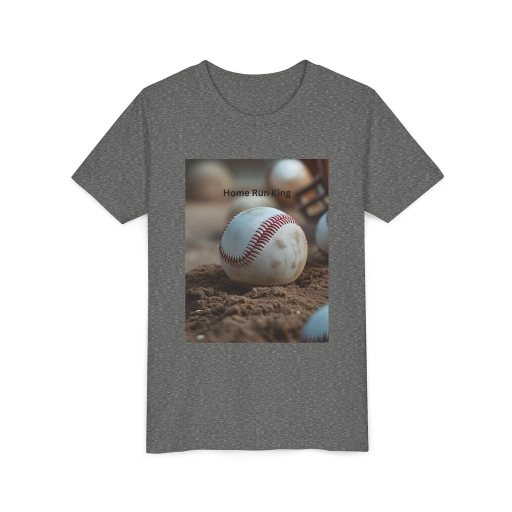 Home Run King Youth Tee, Baseball Shirt, Kids Sports Apparel, Gift for Young Athletes, Perfect for Birthdays, Sports Events, Team Spirit