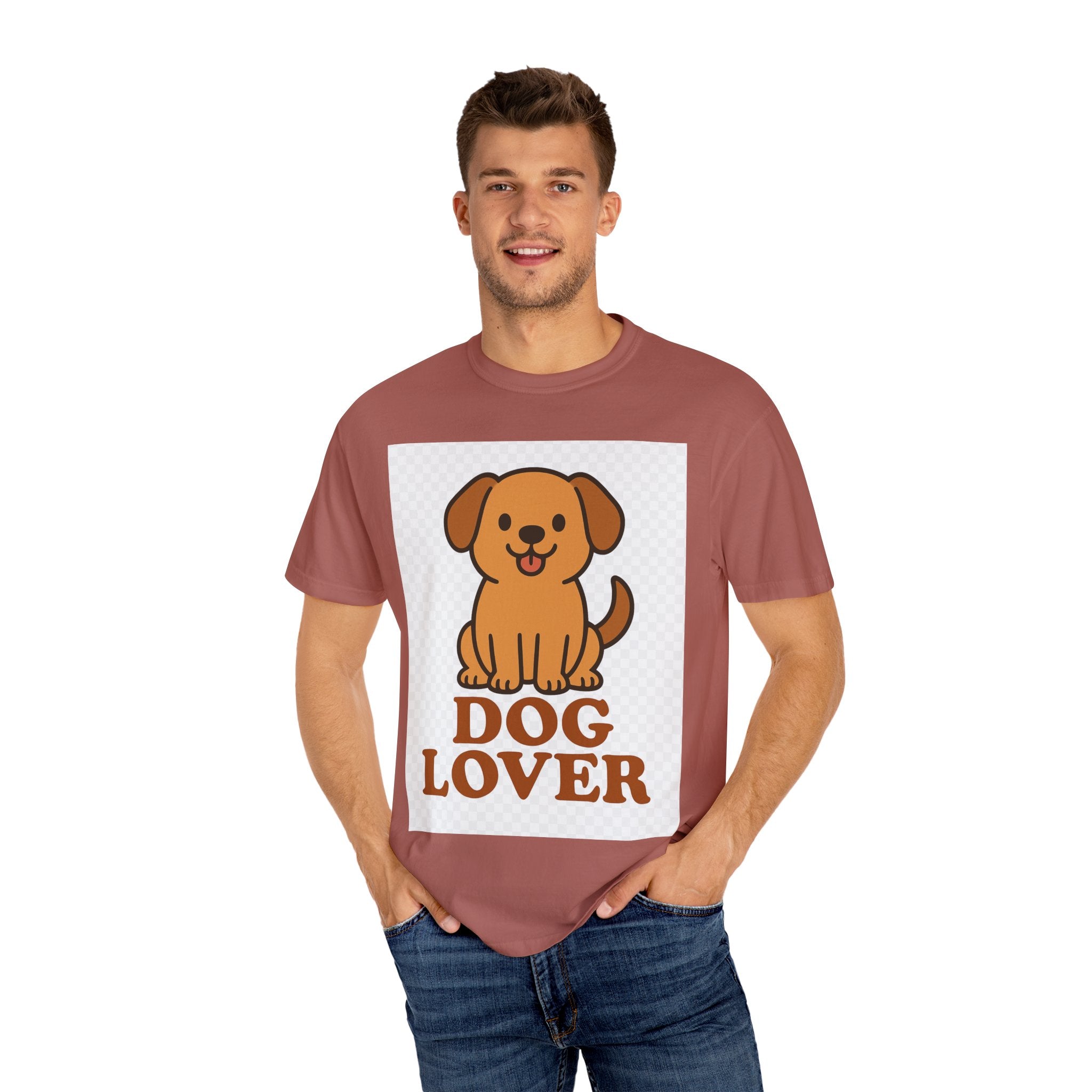 Dog Lover Garment-Dyed T-Shirt, Cute Animal Tee, Pet Parent Gift, Casual Dog Shirt, Unisex Doggy Apparel