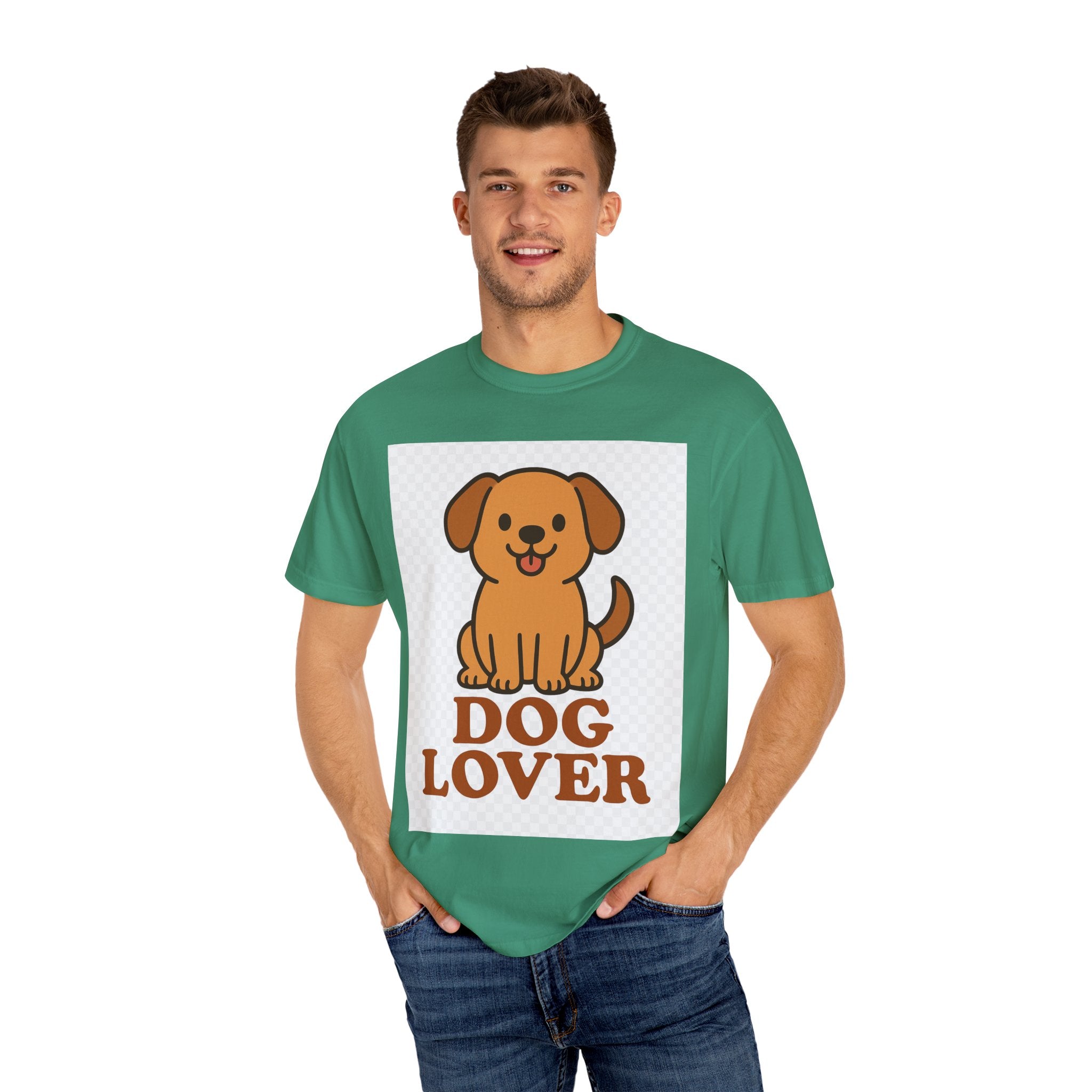 Dog Lover Garment-Dyed T-Shirt, Cute Animal Tee, Pet Parent Gift, Casual Dog Shirt, Unisex Doggy Apparel