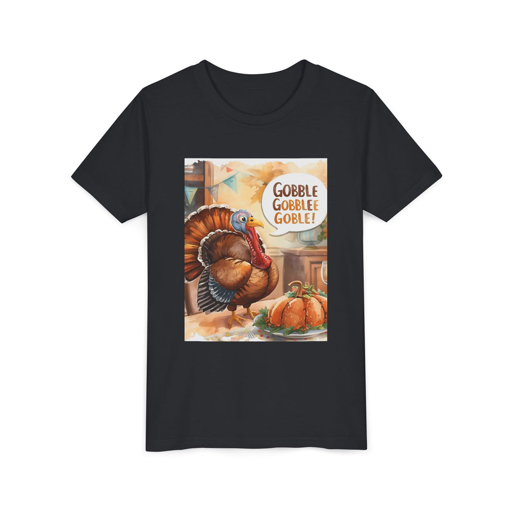 Thanksgiving Turkey Youth Tee, Gobble Gobble Shirt, Kids Thanksgiving Apparel, Fall Celebration Tee, Funny Turkey Shirt