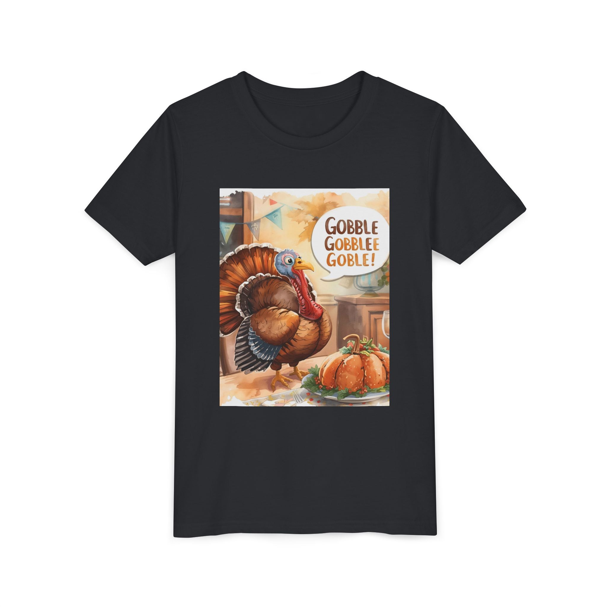 Thanksgiving Turkey Youth Tee, Gobble Gobble Shirt, Kids Thanksgiving Apparel, Fall Celebration Tee, Funny Turkey Shirt