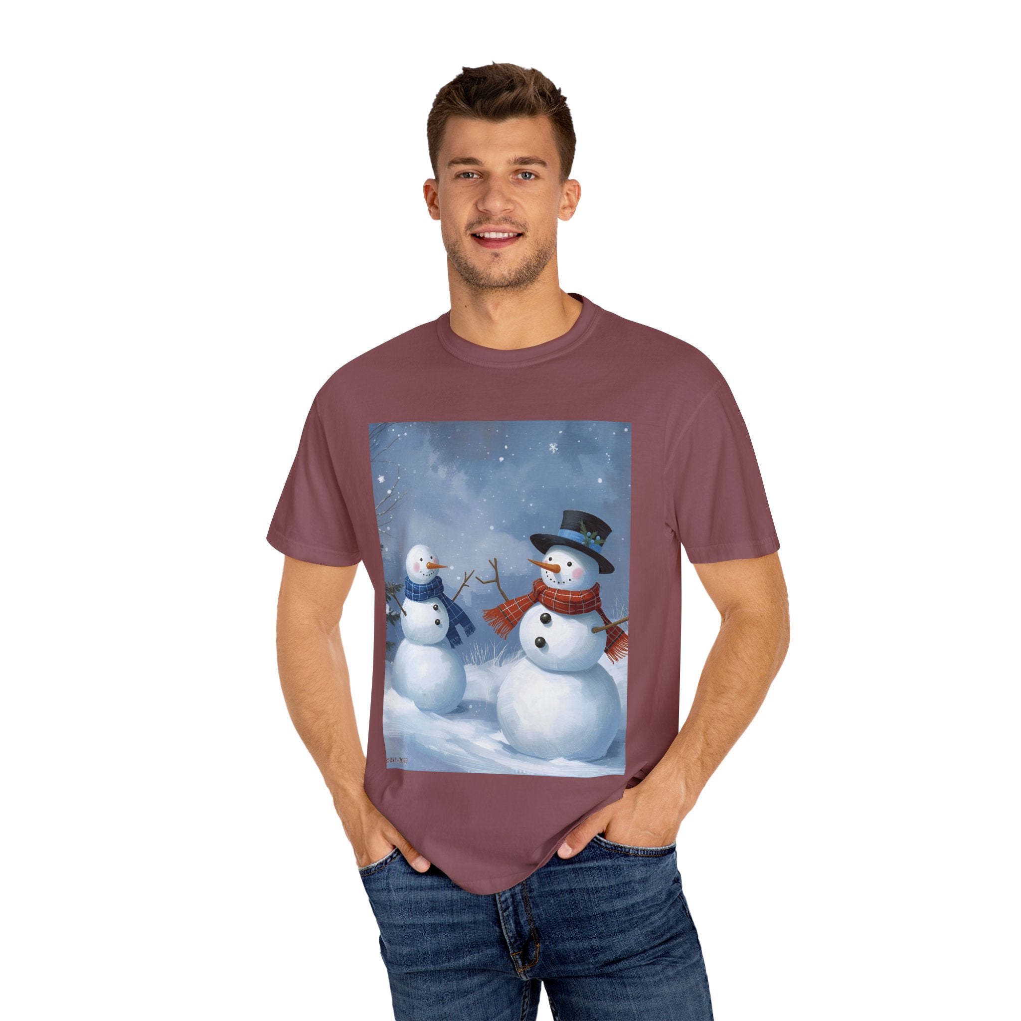 Christmas Snowman Family T-Shirt, Holiday Gift, Cozy Tee, Unisex Snowman Shirt, Festive Apparel, Winter Celebration Wear