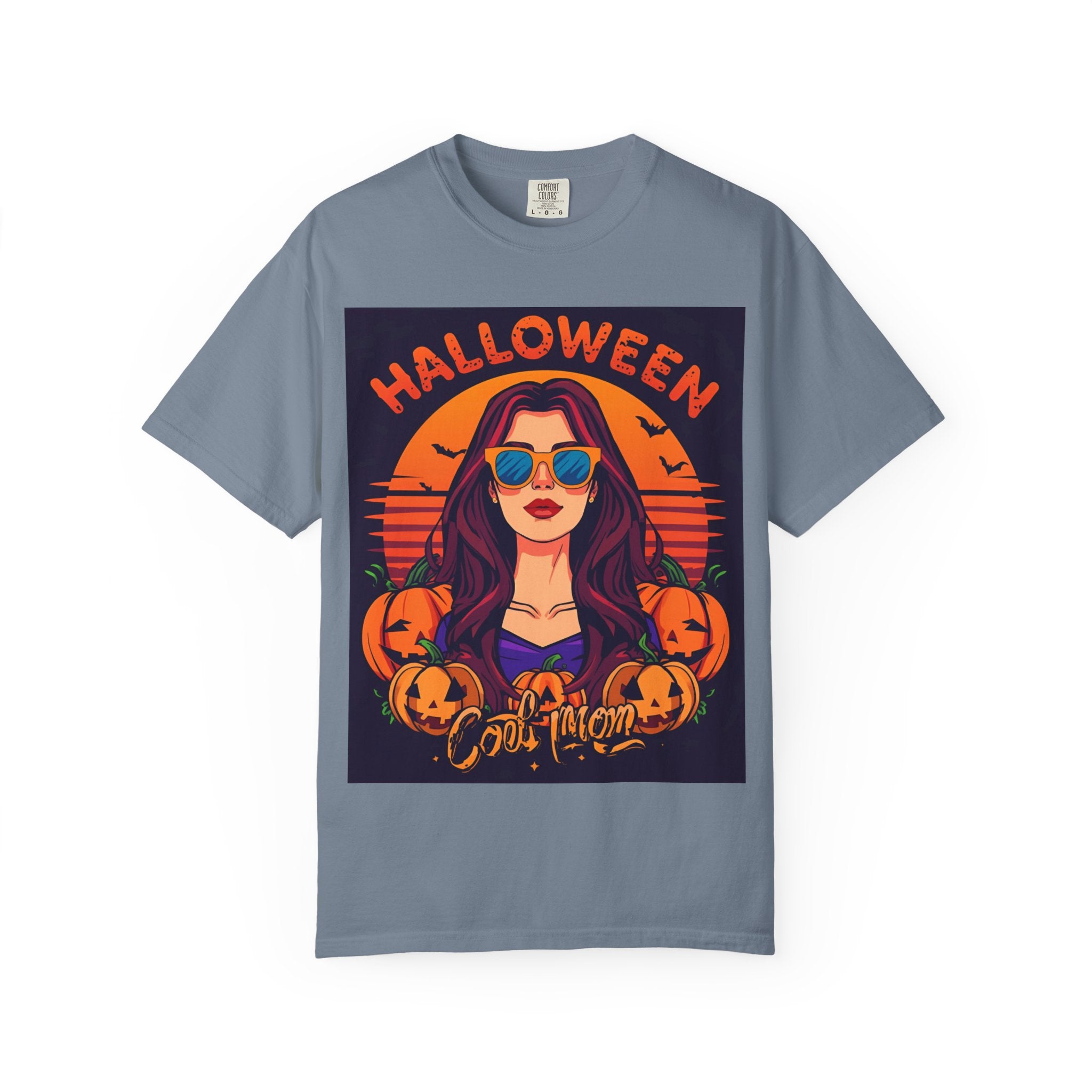 Halloween Cool Mom T-Shirt, Unisex Garment-Dyed Tee, Spooky Season Apparel, Fall Fashion, Halloween Costume Shirt