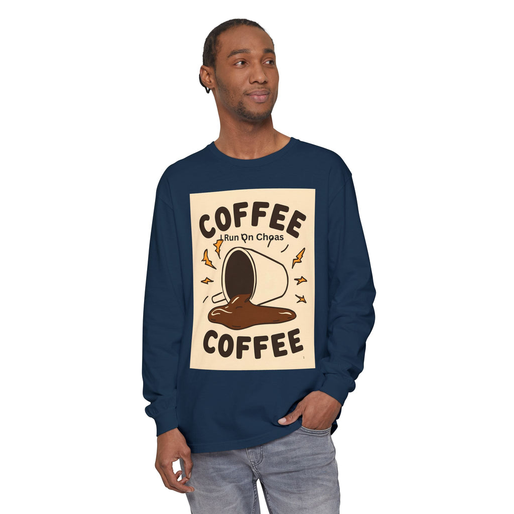 Coffee Coffee Unisex Garment-dyed Long Sleeve T-Shirt