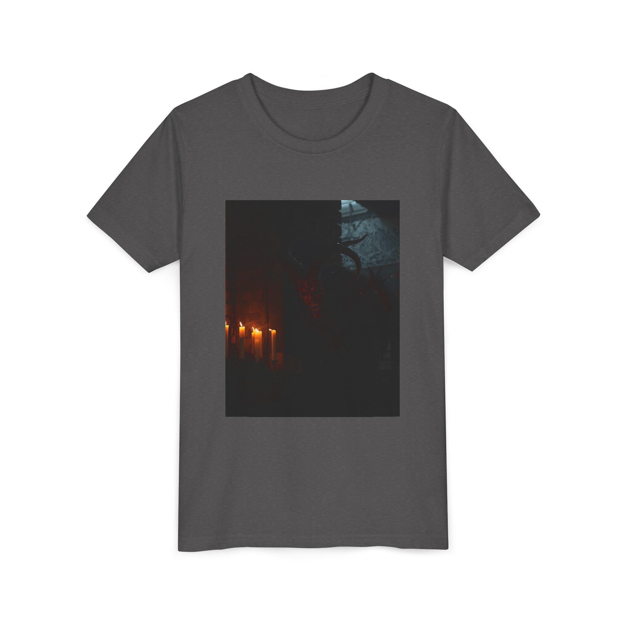 Spooky Halloween Pumpkin Shadow Youth Short Sleeve Tee