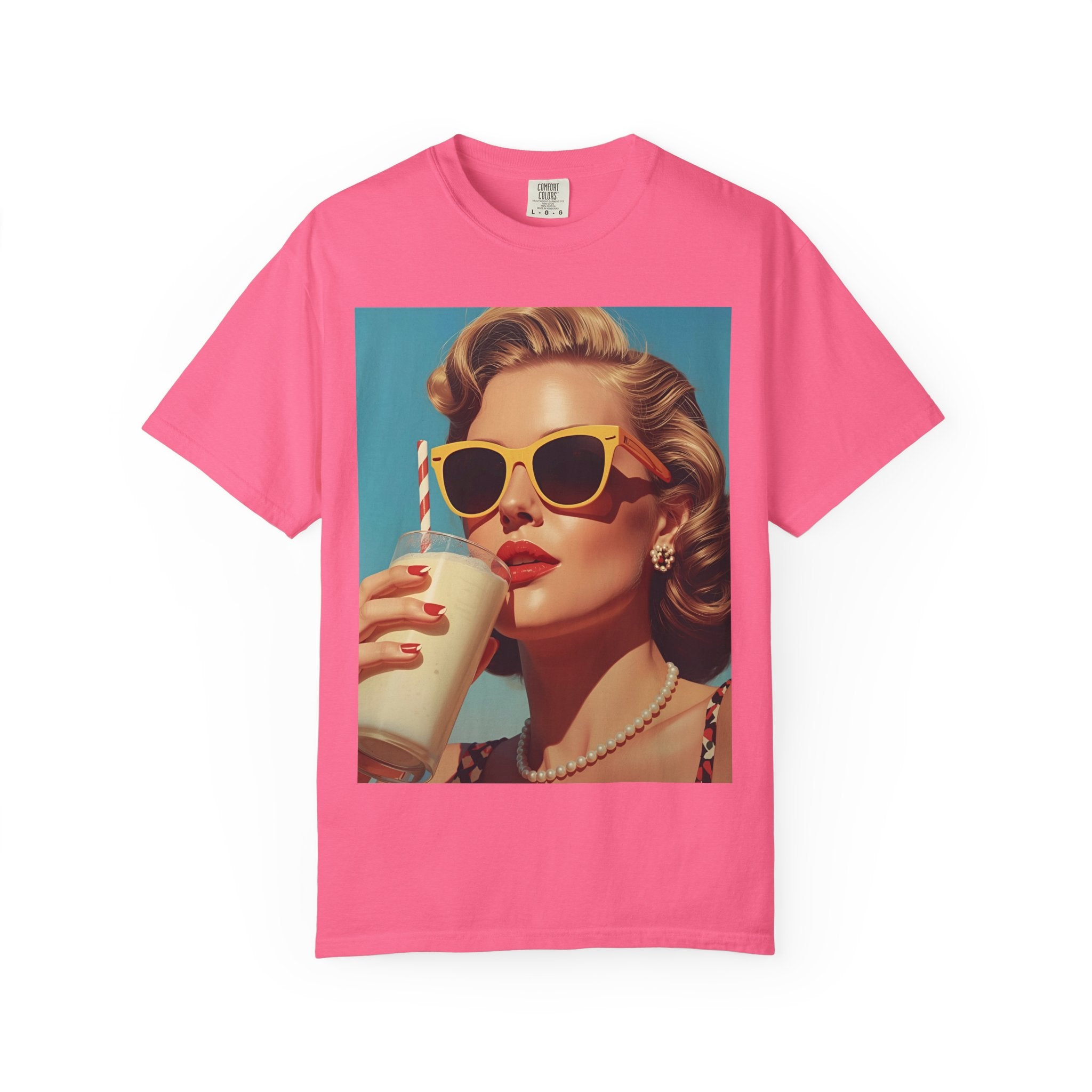 Retro Pop Art Summer Vibe T-shirt | Unisex Garment-Dyed Tee, Vintage Style Shirt, Trendy Summer Wear, Perfect Gift for Her, Casual Everyday Top