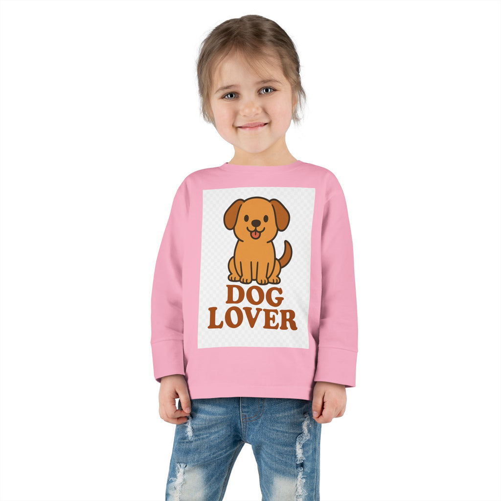 Toddler Dog Lover Long Sleeve Tee - Cute Pet Gift, Kids Animal Shirt, Birthday Present, Dog Theme Apparel, Puppy Enthusiast Gift