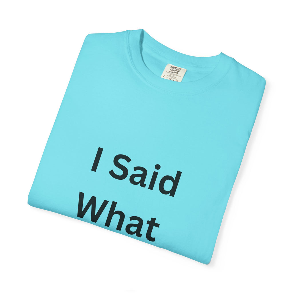 Unisex Garment-Dyed T-Shirt with 'I Said What I Said' Print, Casual Tee, Gift for Friends, Pop Culture Apparel, Relaxed Fit