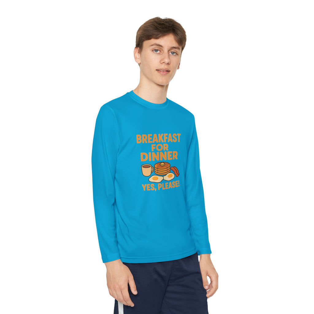 Breakfast For Dinner Youth Long Sleeve Competitor Tee