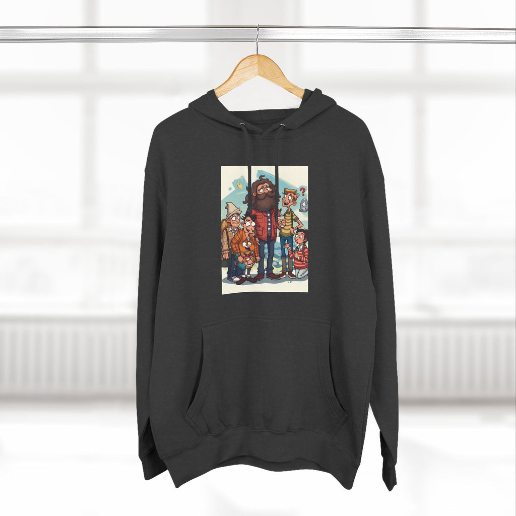 Cozy Family Fun Hoodie, Three-Panel Fleece Sweatshirt, Gift for Parents, Casual Wear, Holiday Apparel, Winter Fashion
