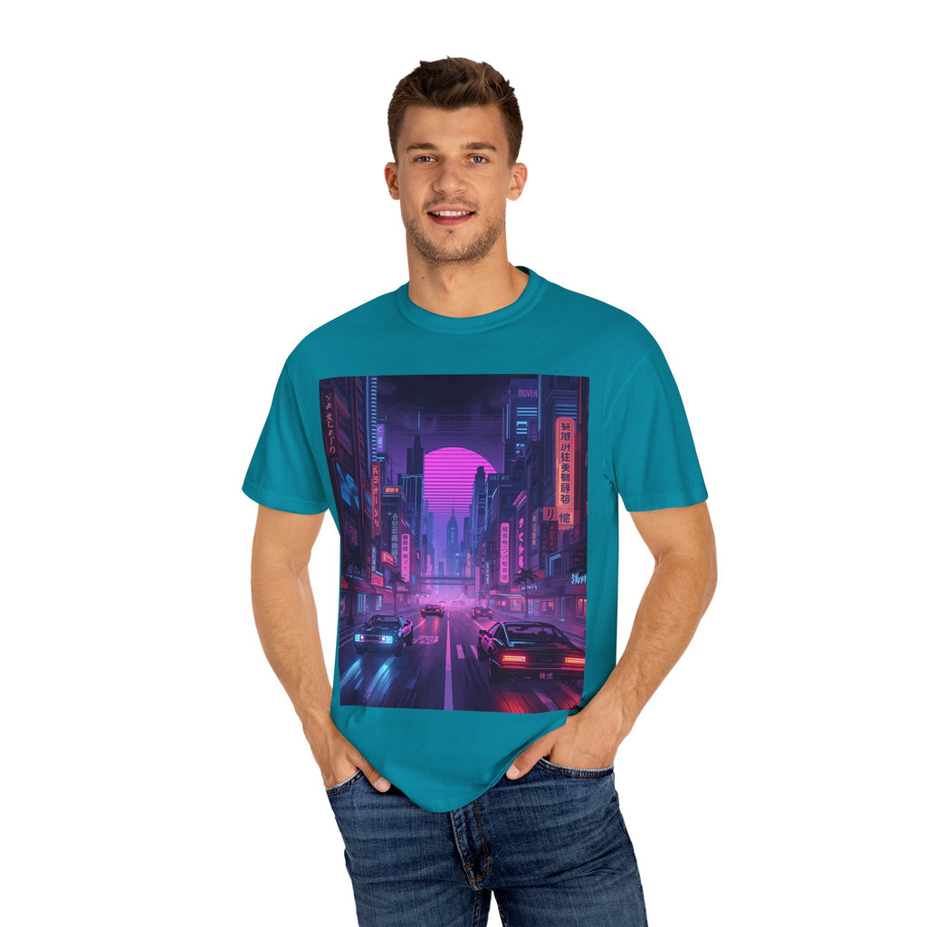 Futuristic City Unisex T-Shirt, Trendy Graphic Tee, Streetwear Style, Perfect for Gifts, Casual Wear, Summer Vibes