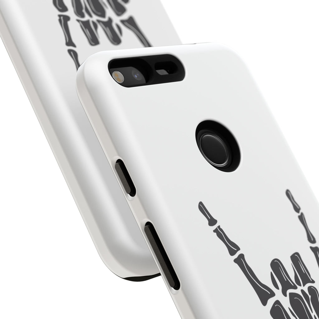Rock On Skeleton Phone Case, Edgy Phone Cover, Tough Cases for Music Lovers, Halloween Accessories, Gifts for Him