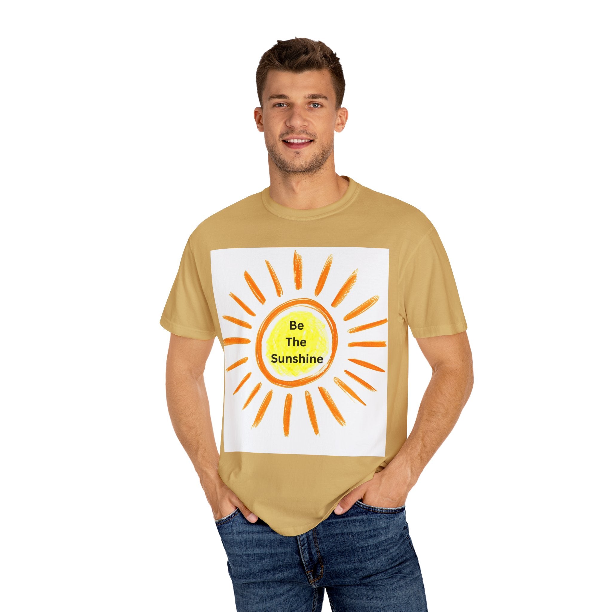 Be The Sunshine Graphic Tee - Unisex Garment-Dyed T-shirt, Positive Vibes T-Shirt, Summer Shirt, Gift for Friends, Motivational Apparel