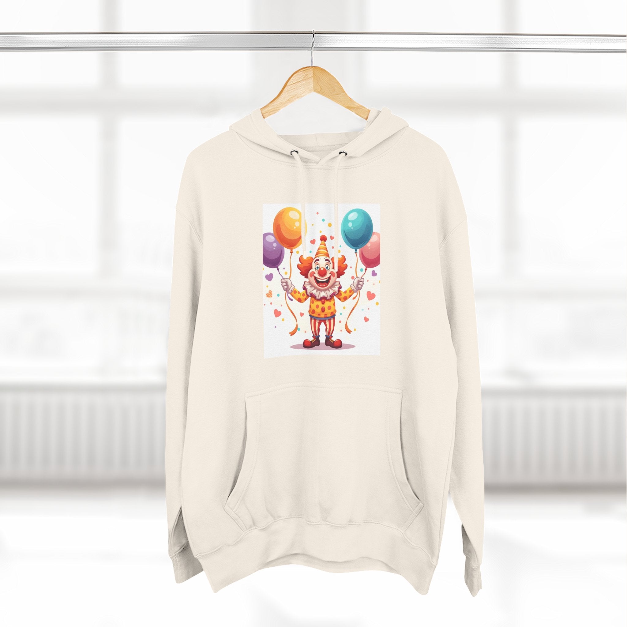 Clown Funny Three-Panel Fleece Hoodie