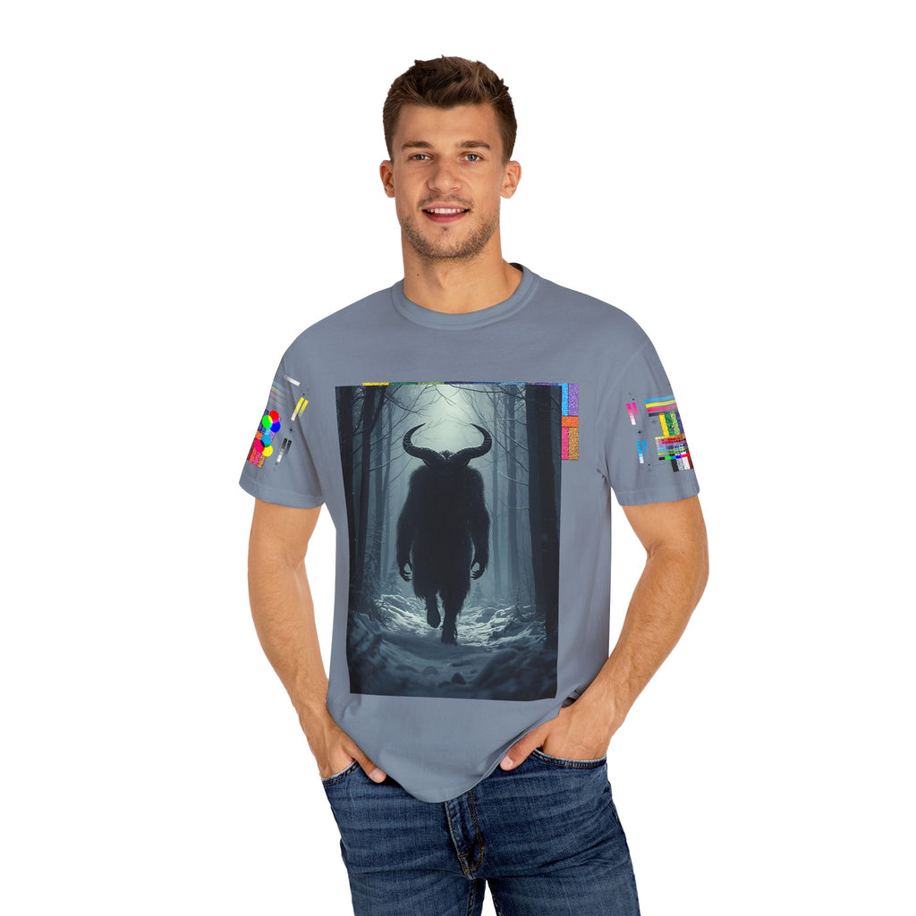 Spooky Forest Creature T-Shirt | Unisex Garment-Dyed Tee | Nature Lover Apparel, Graphic Tee, Gift for Him, Outdoor Adventure Wear