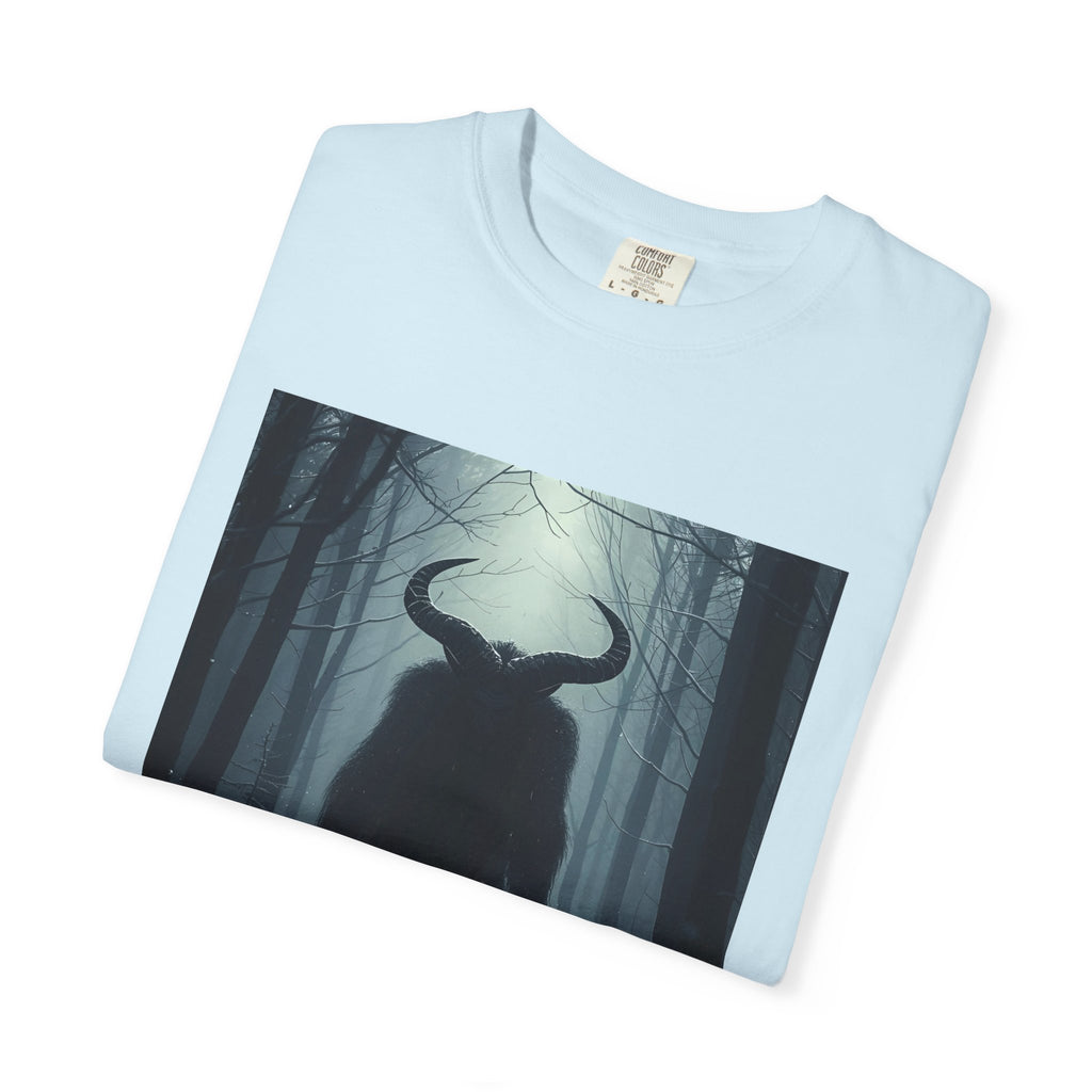 Spooky Forest Creature T-Shirt | Unisex Garment-Dyed Tee | Nature Lover Apparel, Graphic Tee, Gift for Him, Outdoor Adventure Wear