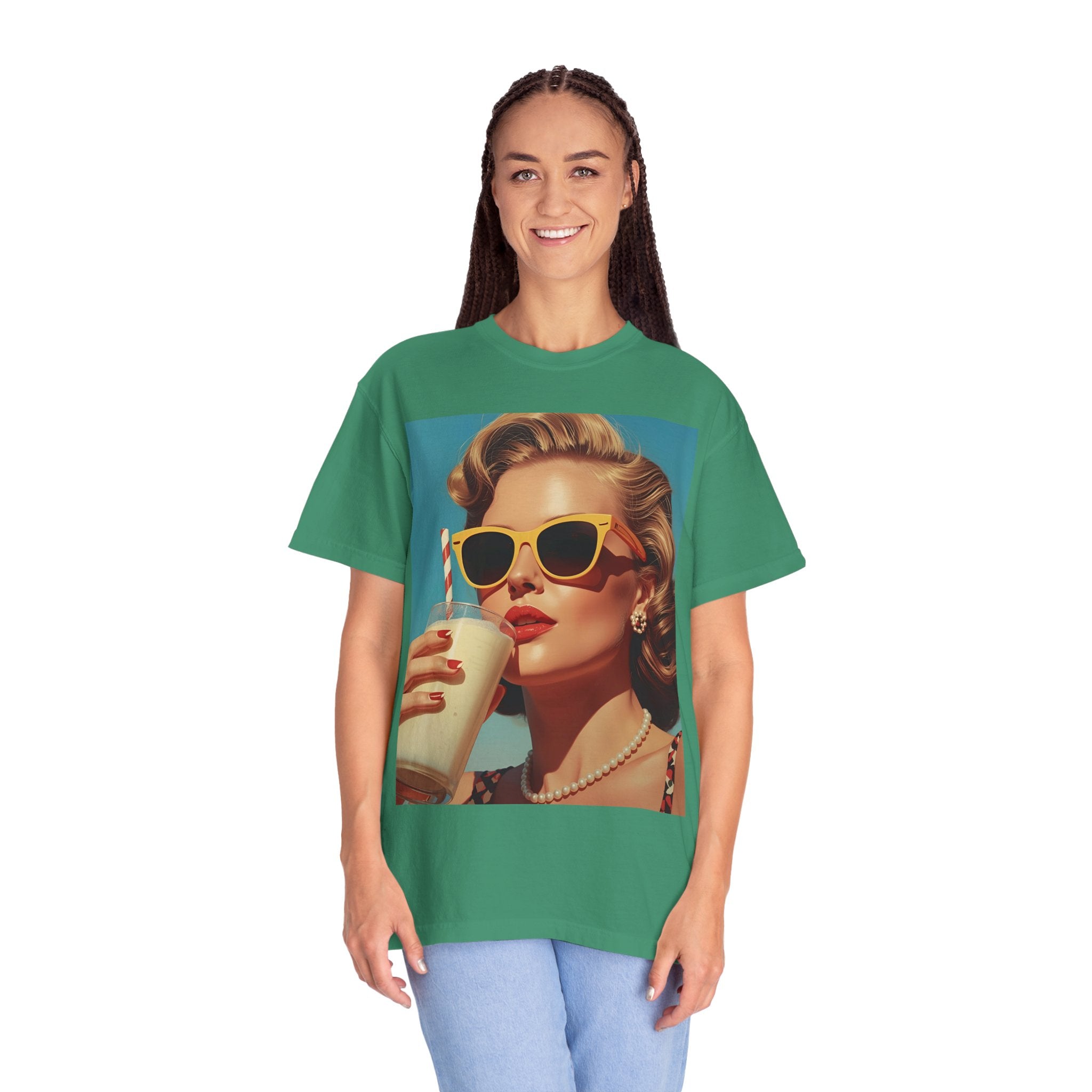 Retro Pop Art Summer Vibe T-shirt | Unisex Garment-Dyed Tee, Vintage Style Shirt, Trendy Summer Wear, Perfect Gift for Her, Casual Everyday Top