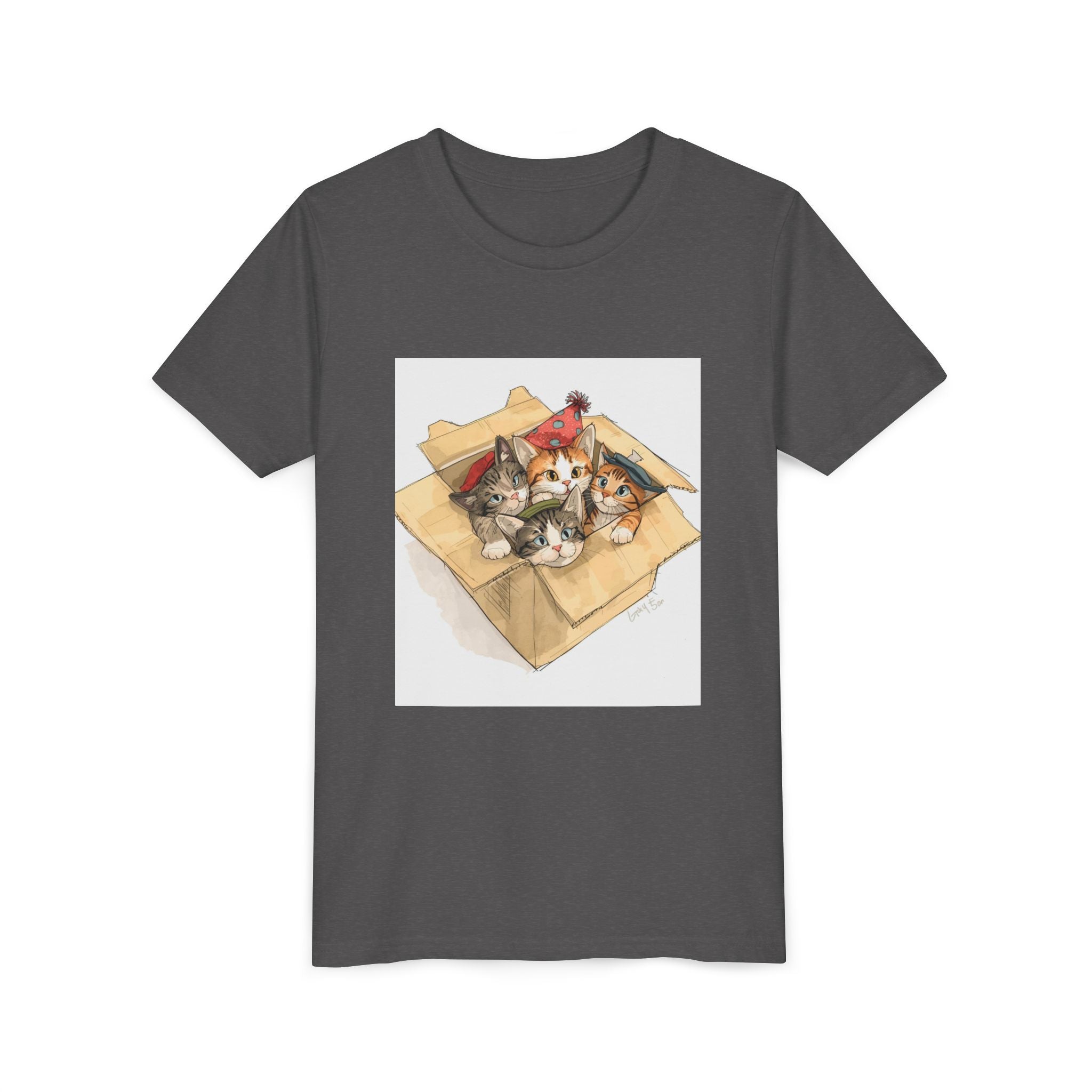 Cute Kittens In Box Youth Short Sleeve Tee