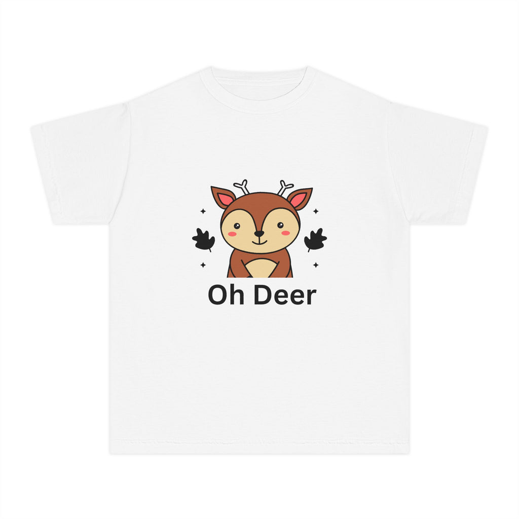 Funny Kids Tee - "Oh Deer" Design, Youth Shirt, Cute Animal Graphic, Perfect Gift for Birthdays, Holidays, or Playtime