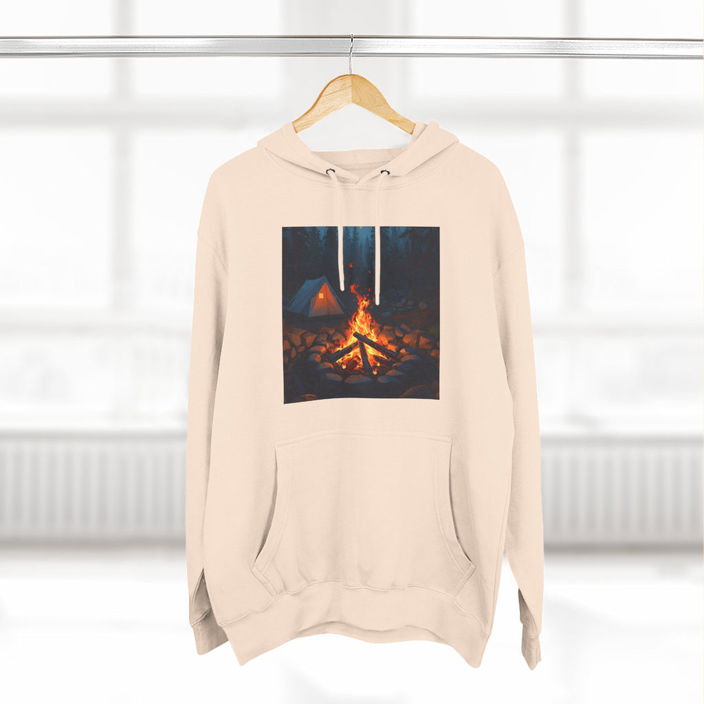 Cozy Campfire Fleece Hoodie, Outdoor Adventure Sweatshirt, Camping Gift, Warm Hoodie, Nature Lover Apparel