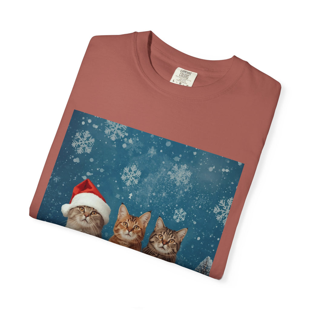 Cute Christmas Festive Cat Christmas T-Shirt, Holiday Shirt, Gift for Cat Lovers, Winter Apparel, Unisex Tee