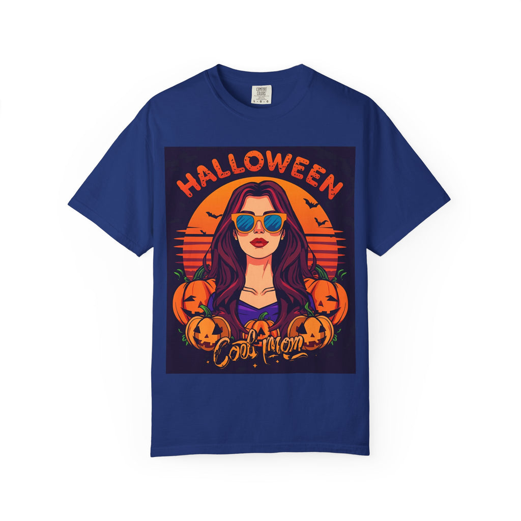 Halloween Cool Mom T-Shirt, Unisex Garment-Dyed Tee, Spooky Season Apparel, Fall Fashion, Halloween Costume Shirt