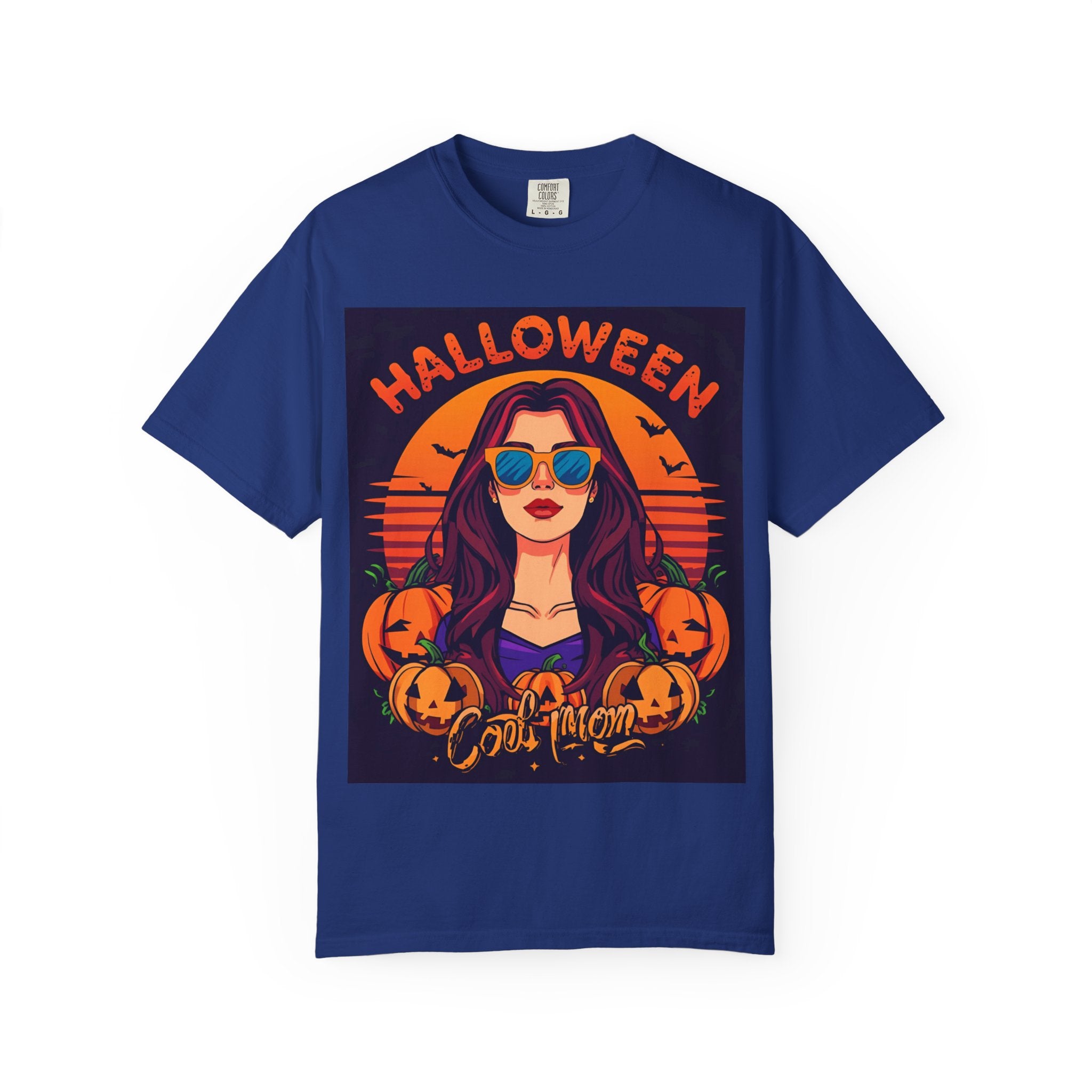 Halloween Cool Mom T-Shirt, Unisex Garment-Dyed Tee, Spooky Season Apparel, Fall Fashion, Halloween Costume Shirt