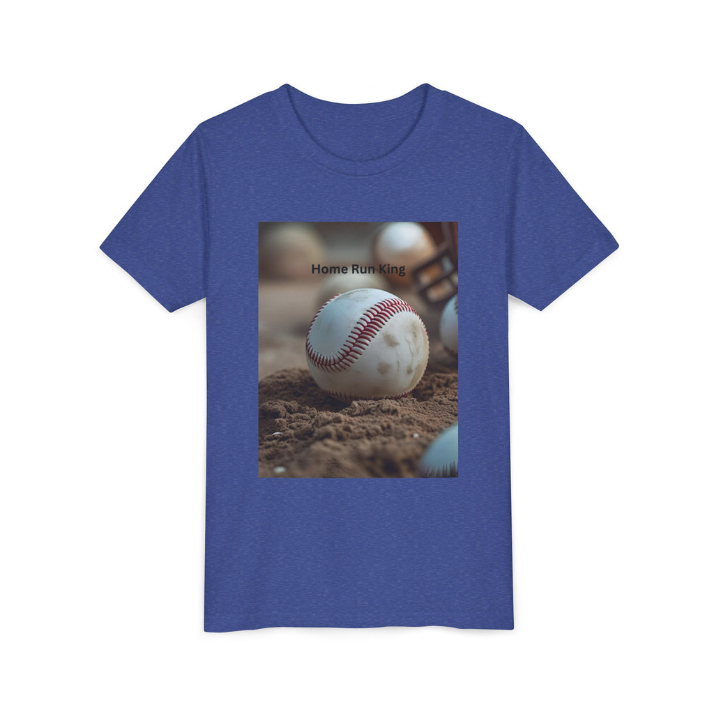 Home Run King Youth Tee, Baseball Shirt, Kids Sports Apparel, Gift for Young Athletes, Perfect for Birthdays, Sports Events, Team Spirit