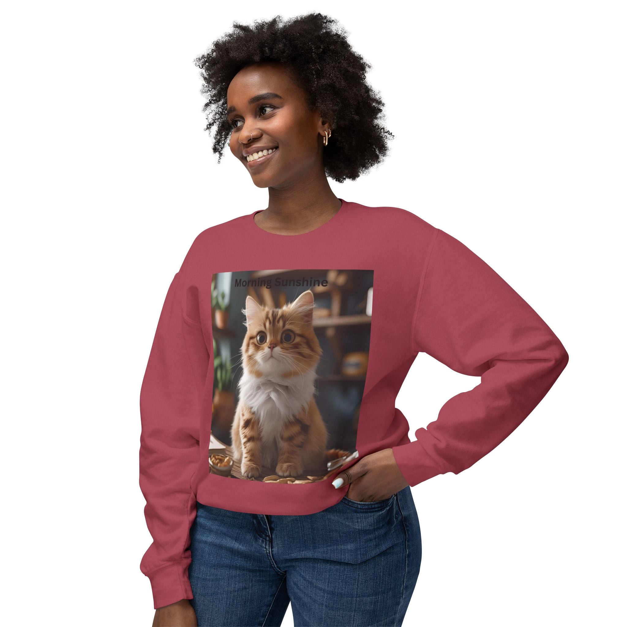 Cute Cat Crewneck Sweatshirt, Cozy Sweatshirt, Gift for Cat Lovers, Funny Cat Apparel, Casual Outfit, Pet Lover Gift