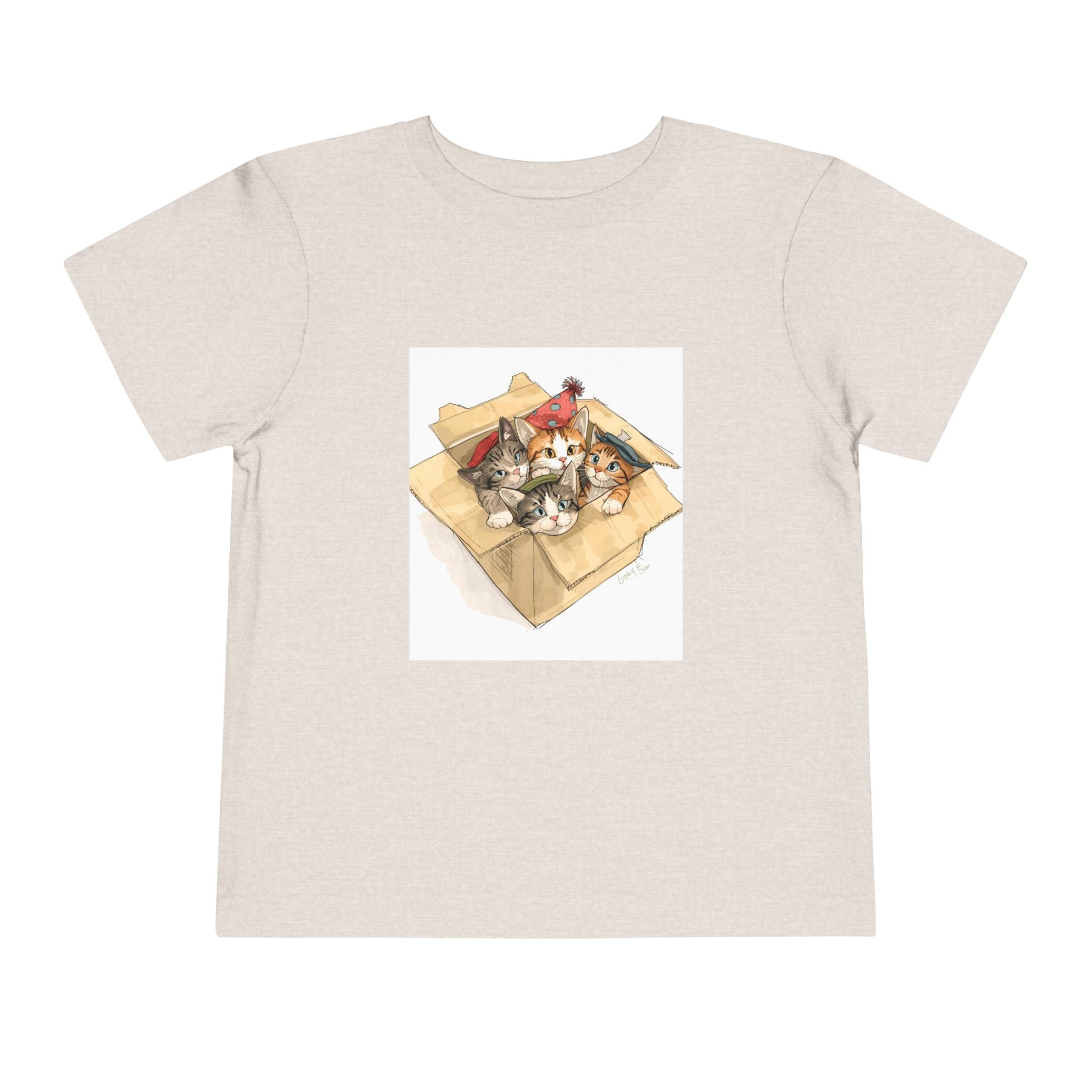 Cute Kittens In Box Toddler Short Sleeve Tee