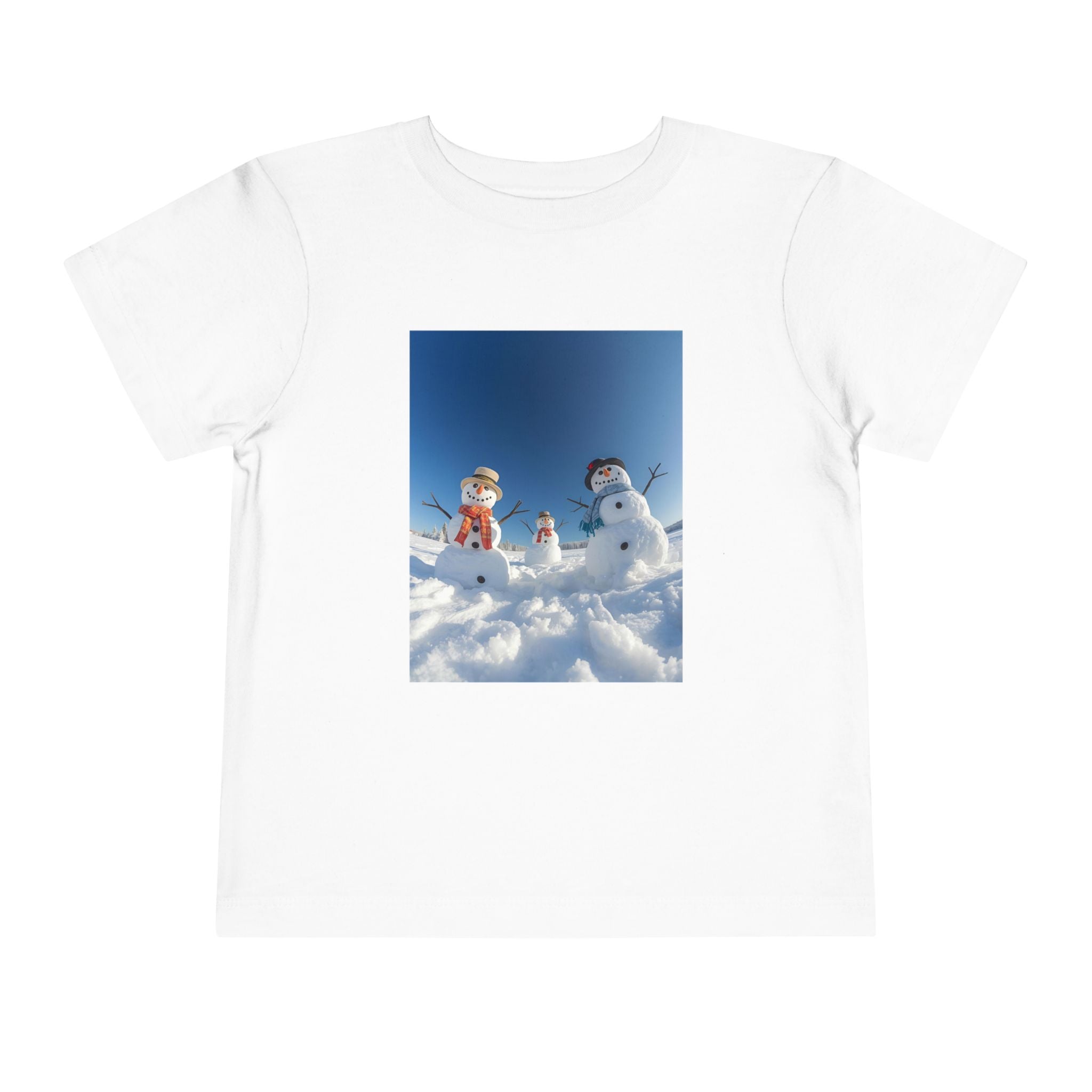 Festive Christmas Snowman Family Toddler Short Sleeve Tee