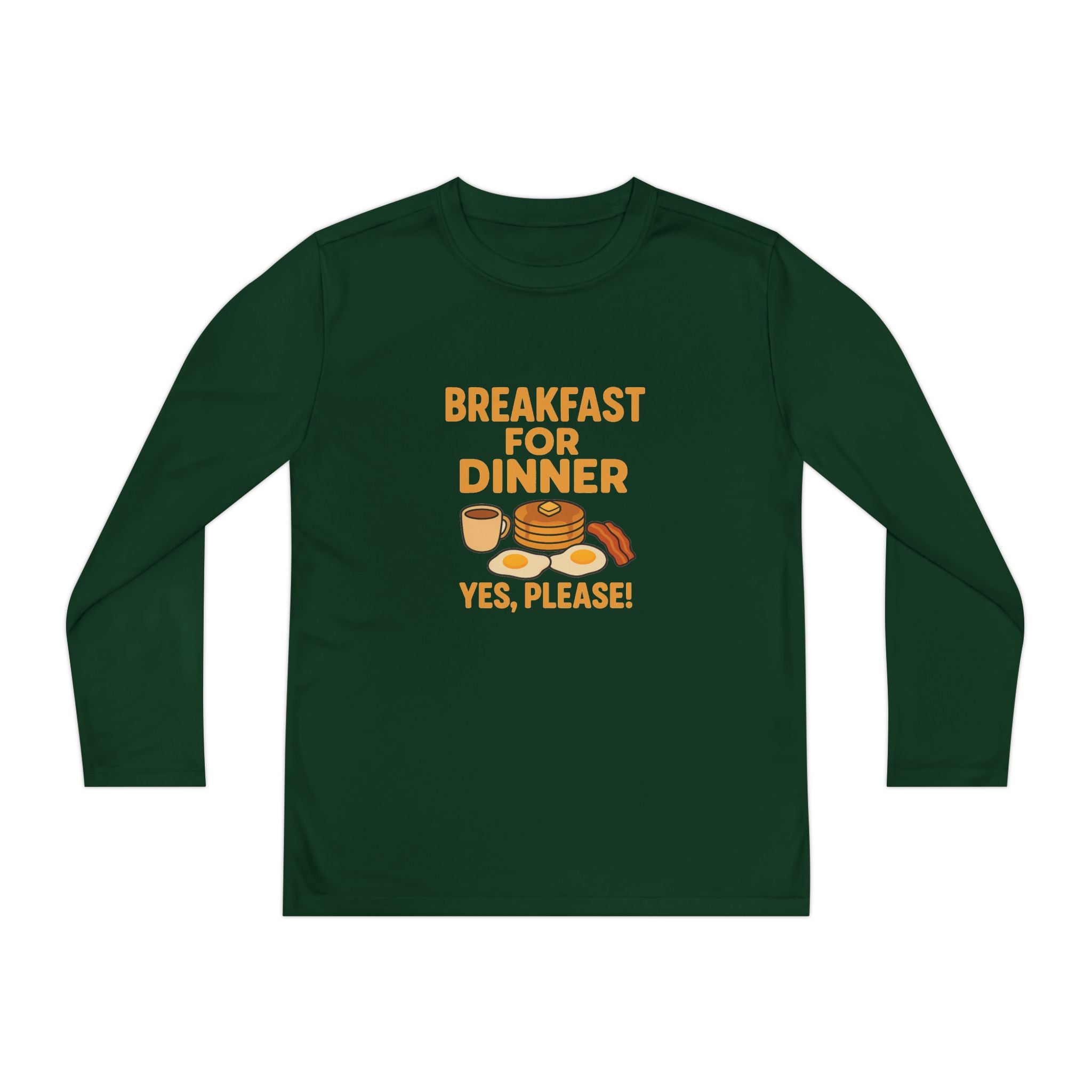 Breakfast For Dinner Youth Long Sleeve Competitor Tee