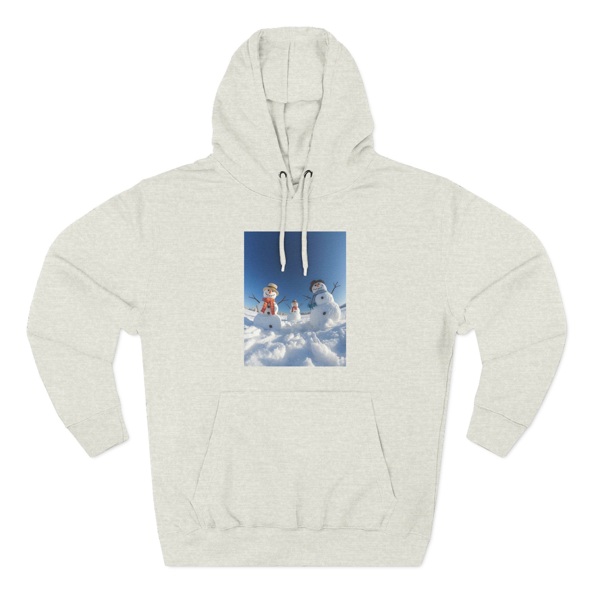 Cozy Fleece Hoodie with Fun Snowmen Design, Winter Wear, Gift for Christmas, Birthday Present, Casual Outfit, Hoodie for Snow Lovers