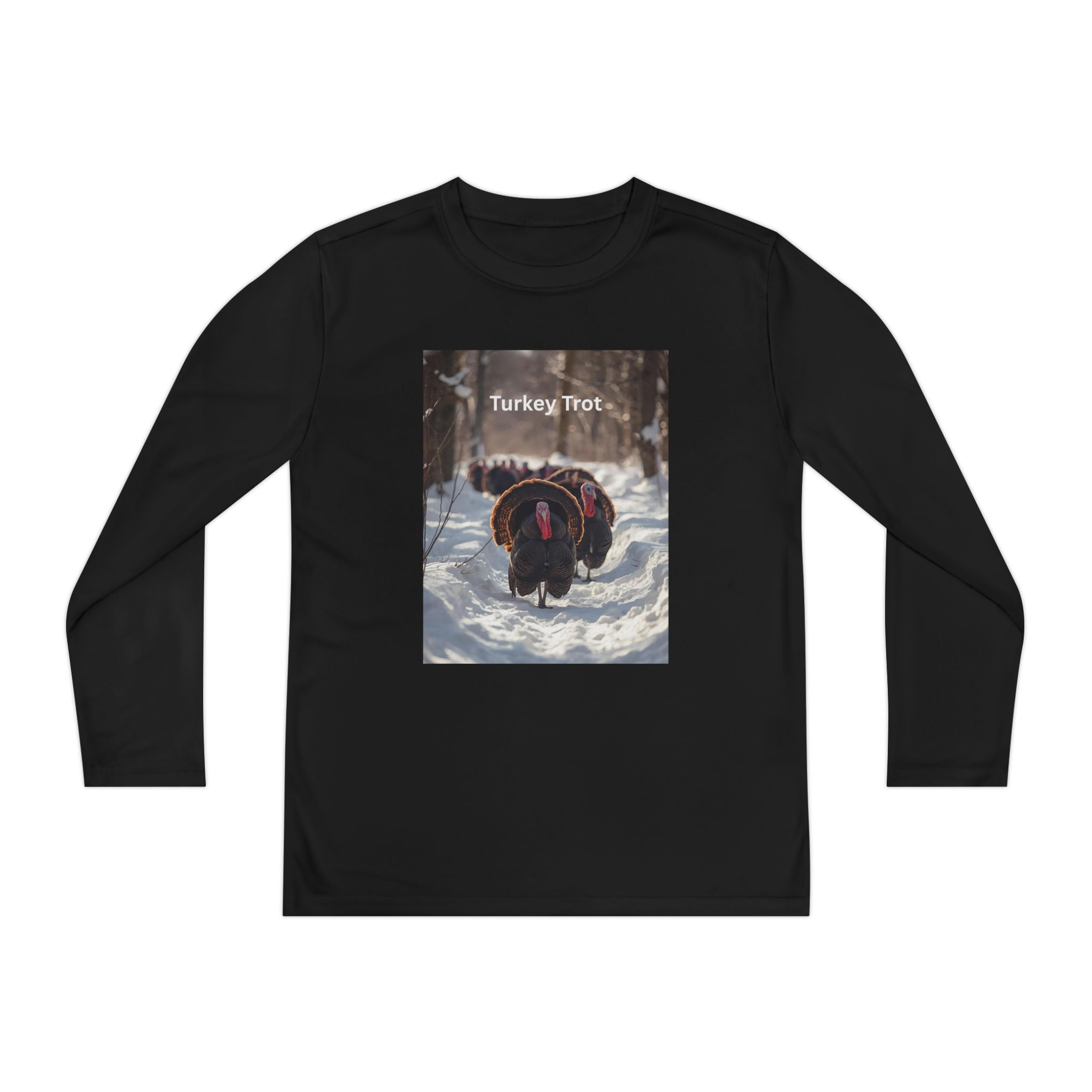 Youth Long Sleeve Turkey Trot Tee, Thanksgiving Shirt, Kids Running Shirt, Fall Apparel, Holiday Graphic Tee, Gift for Young Athletes