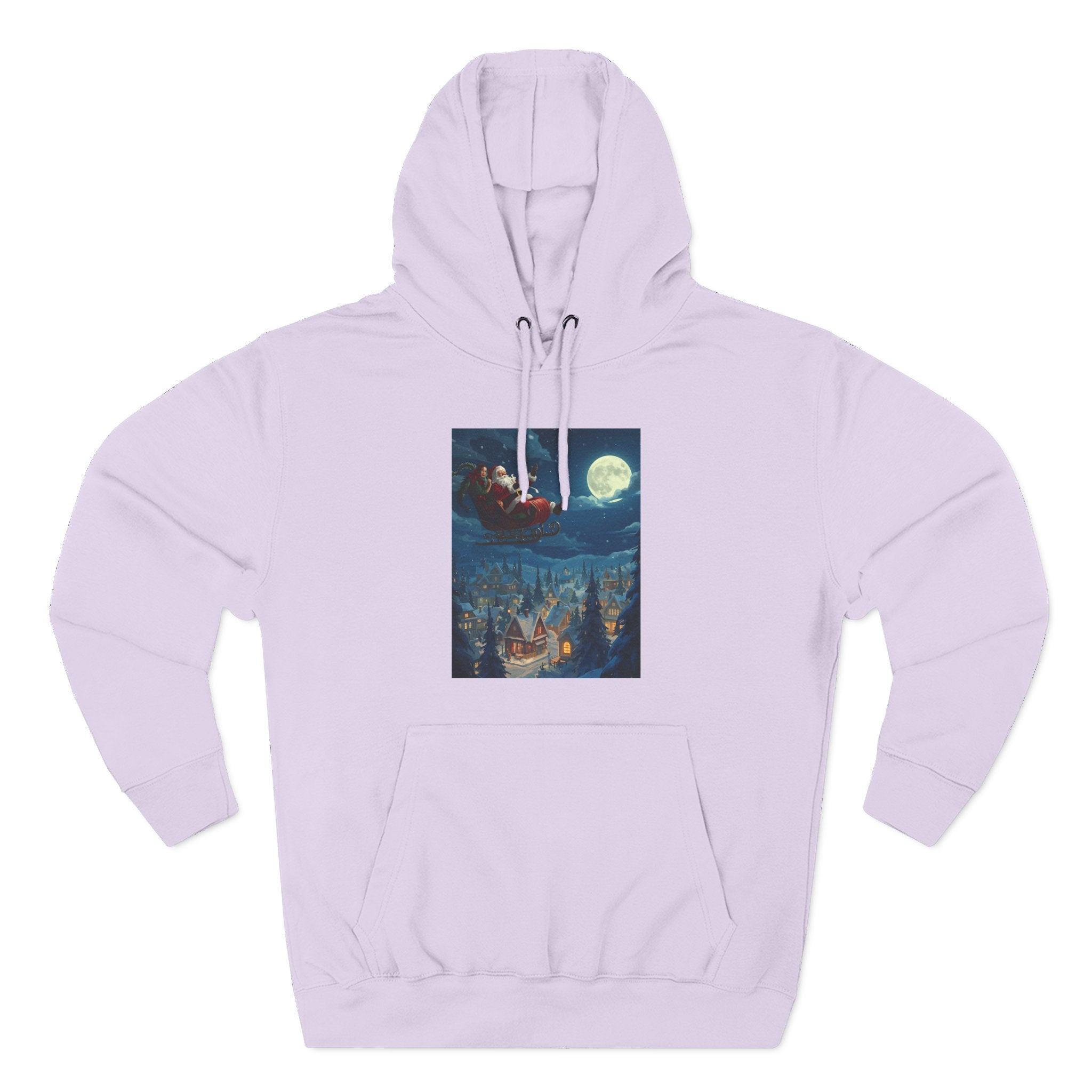 Christmas Santa Sleigh Three-Panel Fleece Hoodie