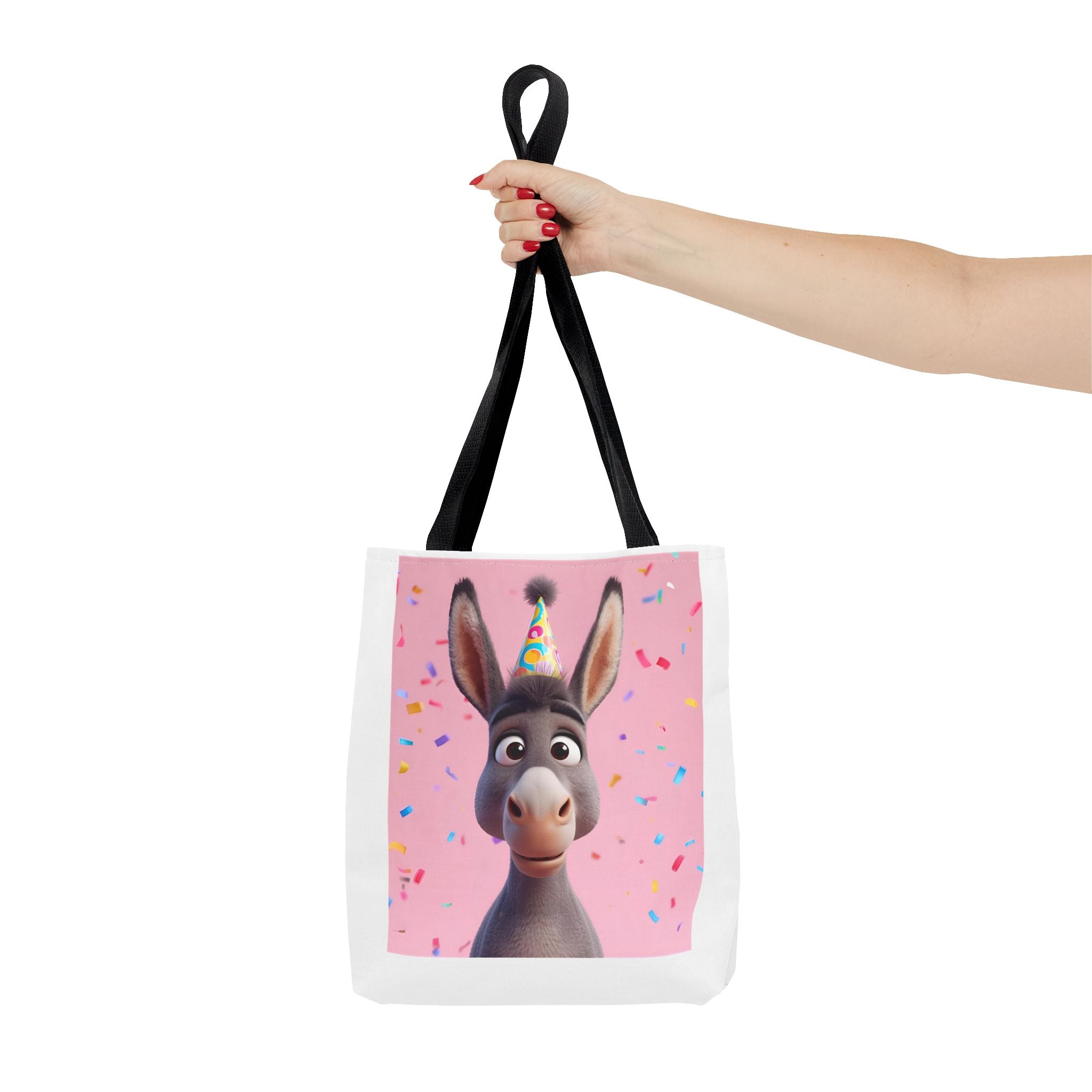 Birthday Donkey Tote Bag, Fun Party Accessory, Eco-Friendly Shopper, Cute Gift for Animal Lovers, Perfect for Birthdays and Celebrations