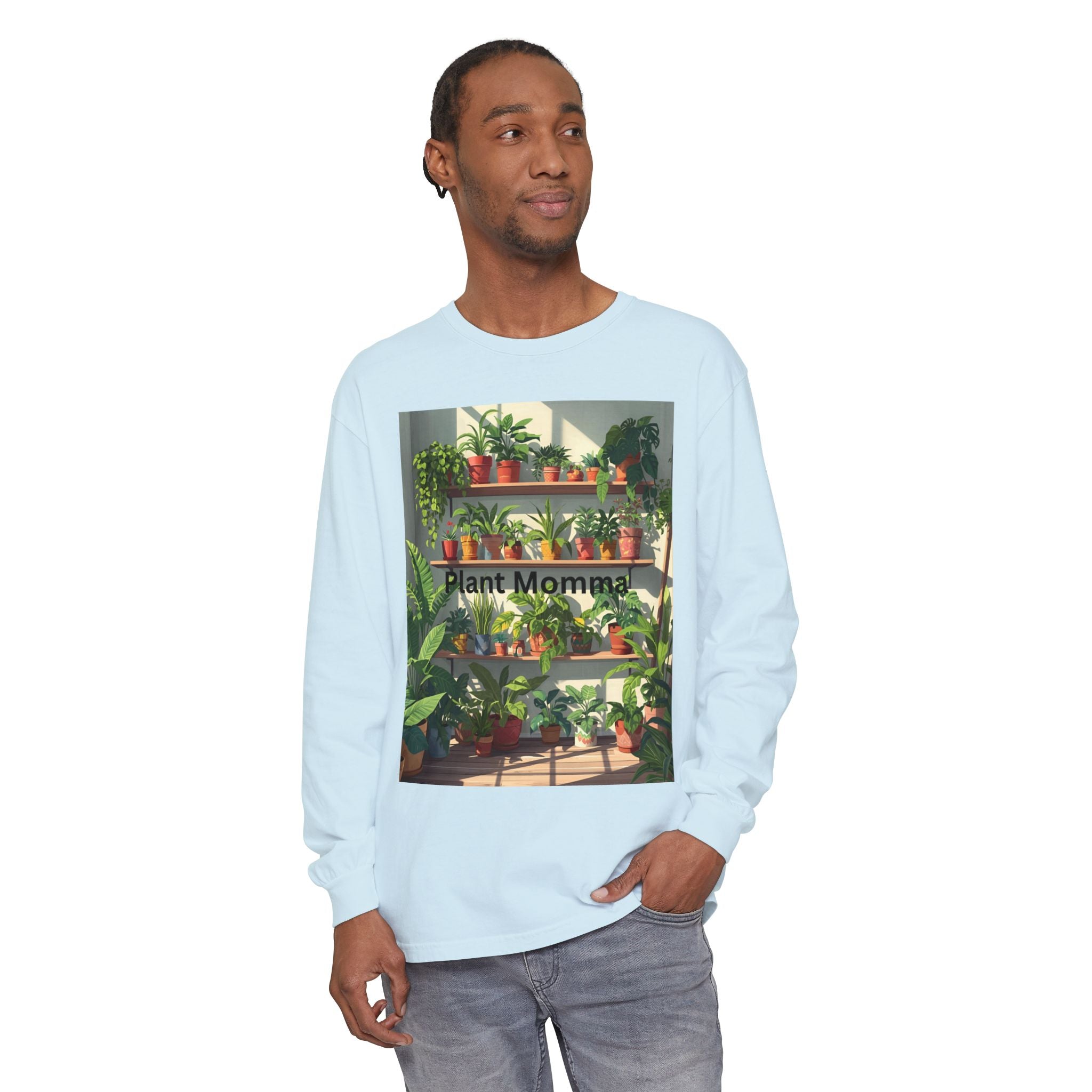 Plant Momma Long Sleeve T-Shirt, Perfect for Plant Lovers, Gardening Gifts, Eco-friendly Fashion, Casual Wear, Spring Celebrations