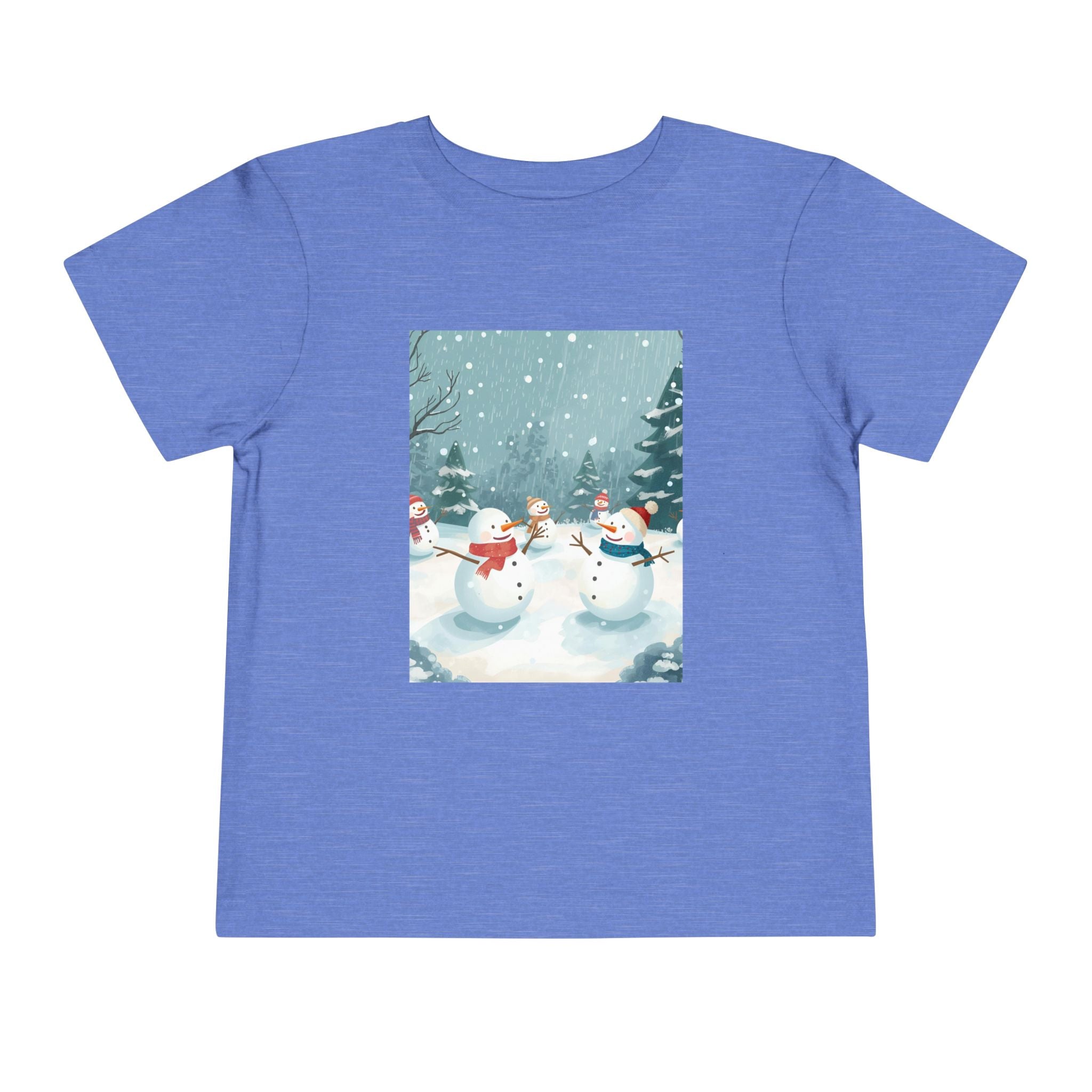 Festive Christmas Snowman Toddler Short Sleeve Tee