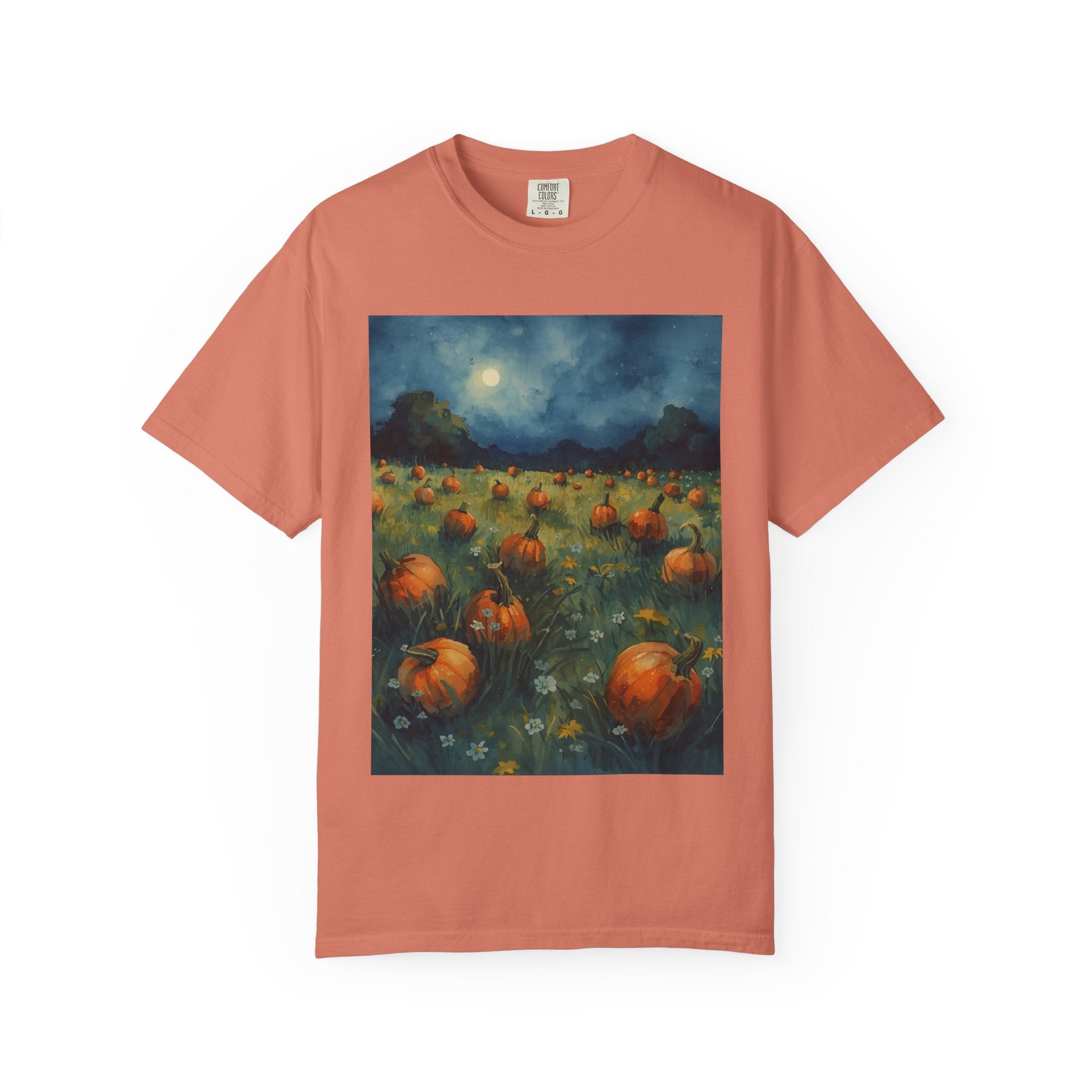 Autumn Pumpkin Field T-shirt | Unisex Fall Tee, Cozy Graphic Shirt, Halloween Gift, Harvest Fashion, Seasonal Wear, Pumpkin Lovers