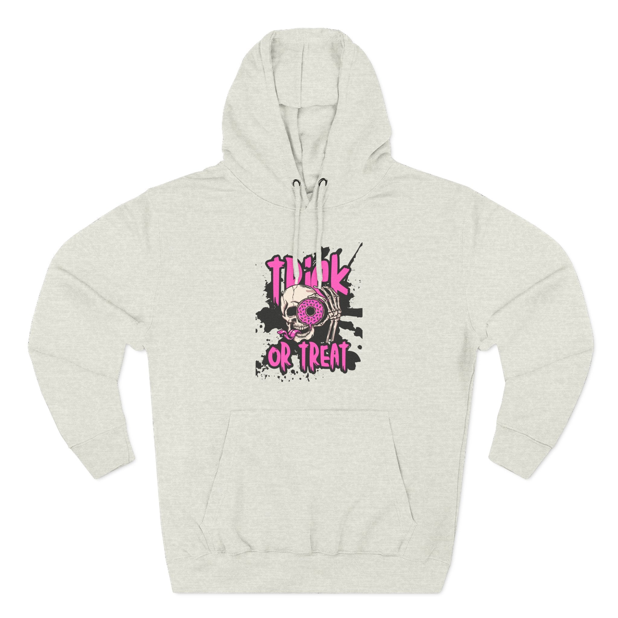 Trick Or Treat Skull Three-Panel Fleece Hoodie