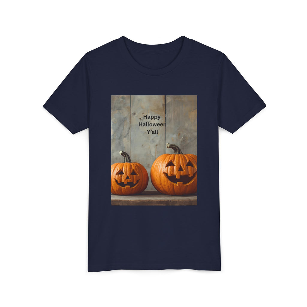 Halloween Pumpkin Youth Tee, Spooky Kids Shirt, Pumpkin Graphic Tee, Fall Celebration Gift, Trick or Treat Outfit