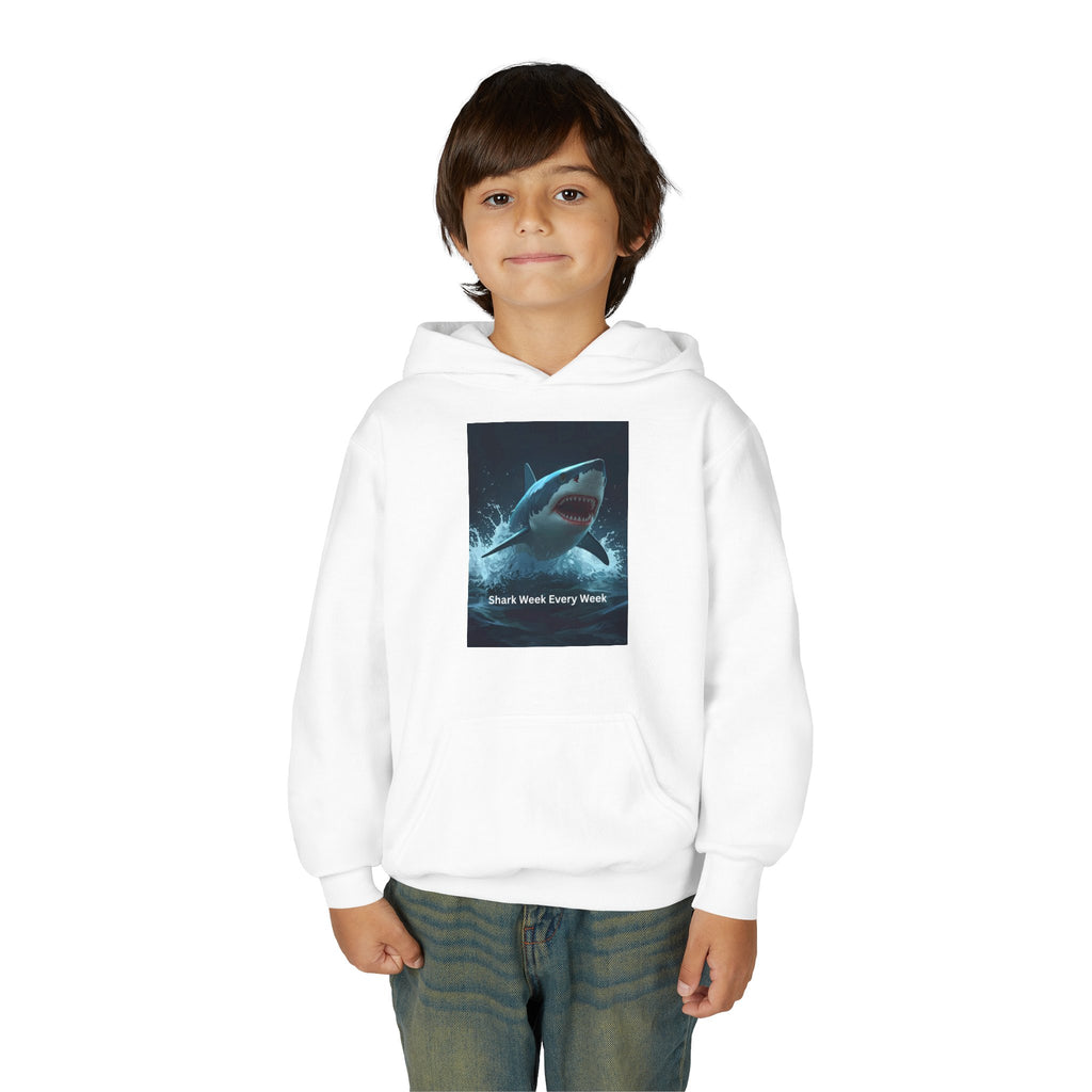 Shark Week Youth Hoodie - Fun, Comfortable Sweatshirt for Ocean Lovers, Kids Merchandise, Gift for Summer, Adventure Apparel, Sea Life Style