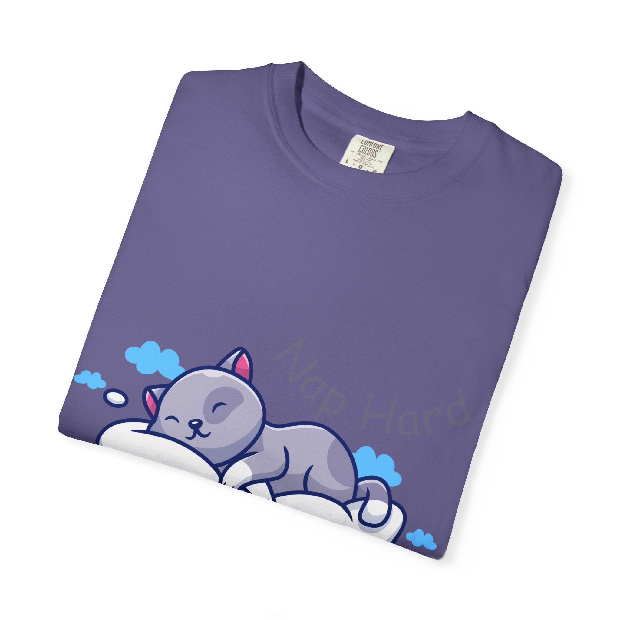 Cat Nap Graphic T-shirt, Cute Cat Tee, Relaxed Fit Apparel, Gift for Cat Lovers, Cozy Lounge Wear, Funny Pet Humor Top