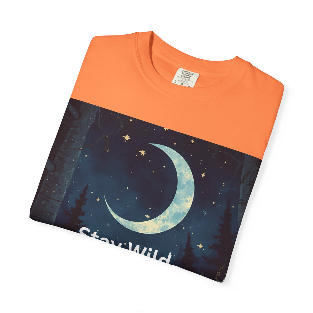 Unisex Stay Wild Moon Child T-Shirt, Stay Wild Graphic Tee, Boho Style Shirt, Gift for Nature Lovers, Vintage Vibe Apparel