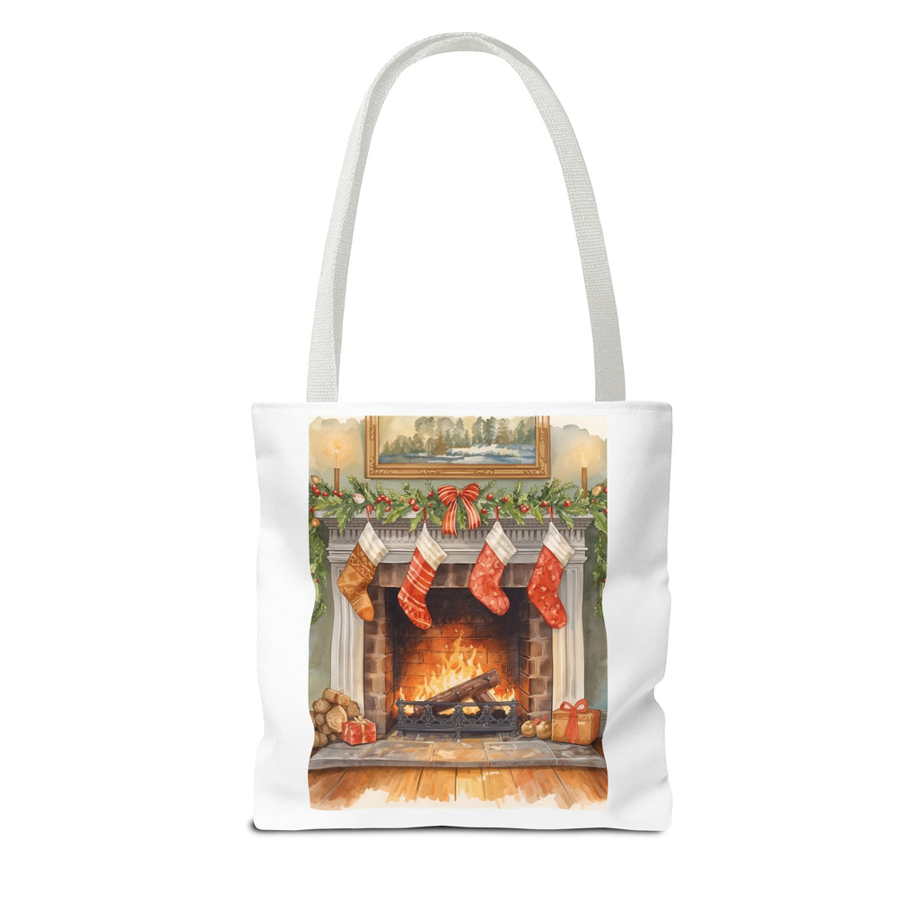 Christmas Stocking Fireplace Tote Bag (AOP)