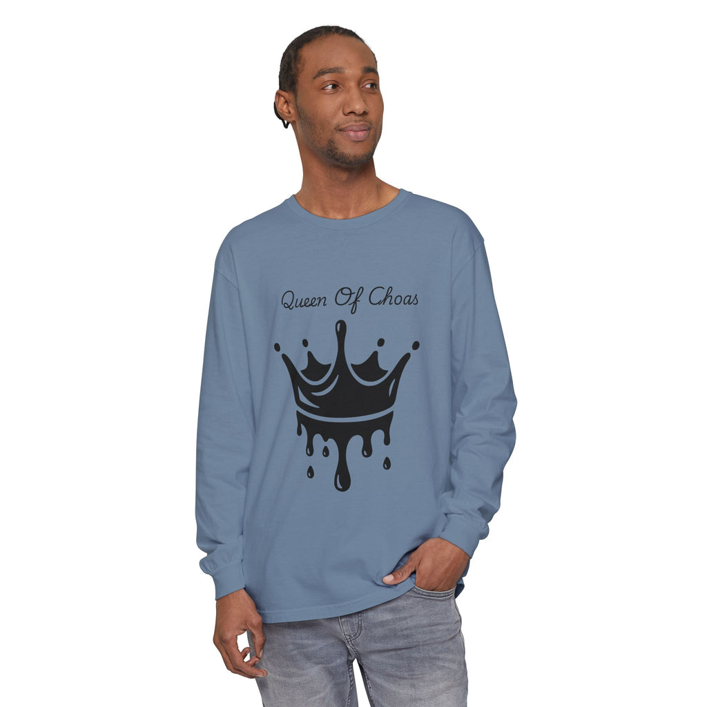 Queen of Chaos Long Sleeve T-Shirt - Stylish Unisex Apparel for Creative Souls, Casual Wear, Gift for Her, Birthday, Everyday Style