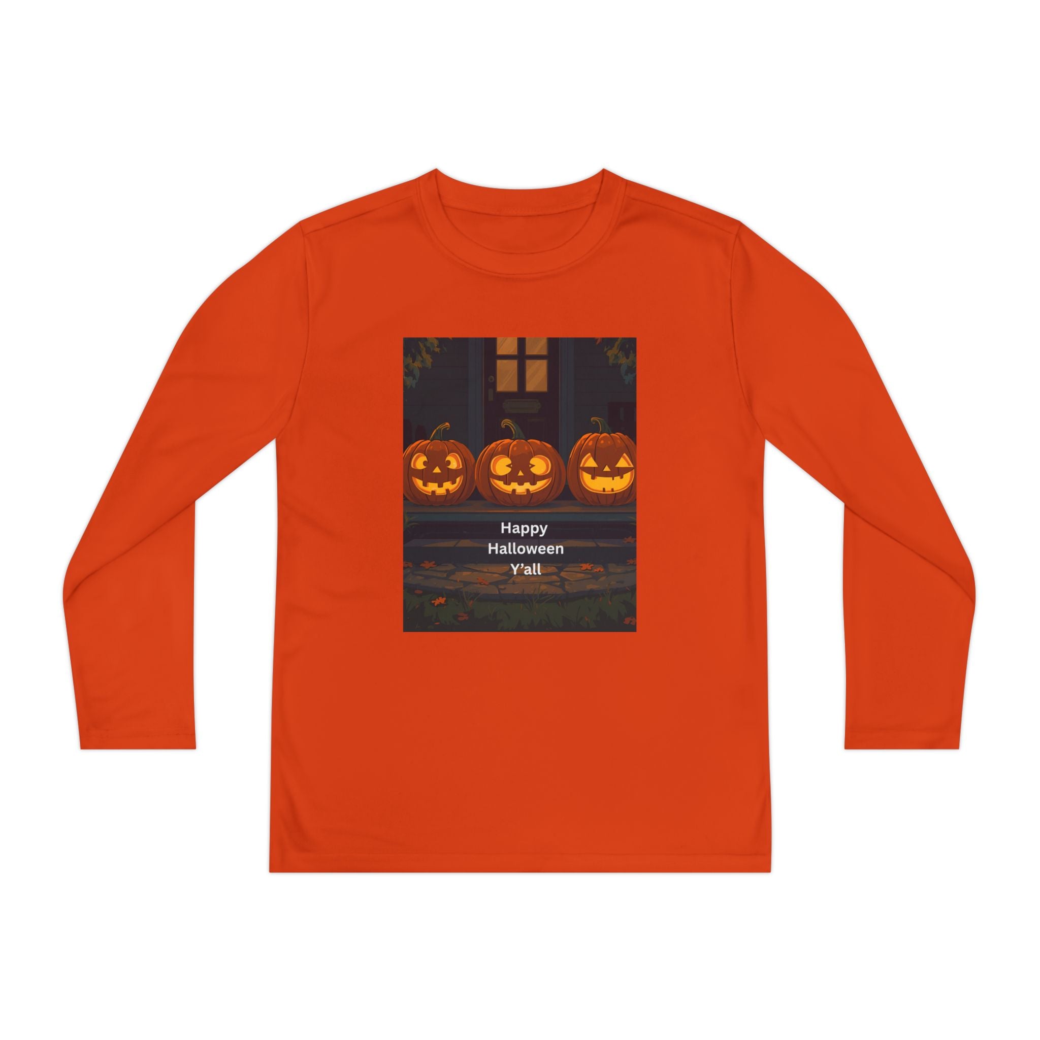 Halloween Pumpkin Youth Long Sleeve Competitor Tee